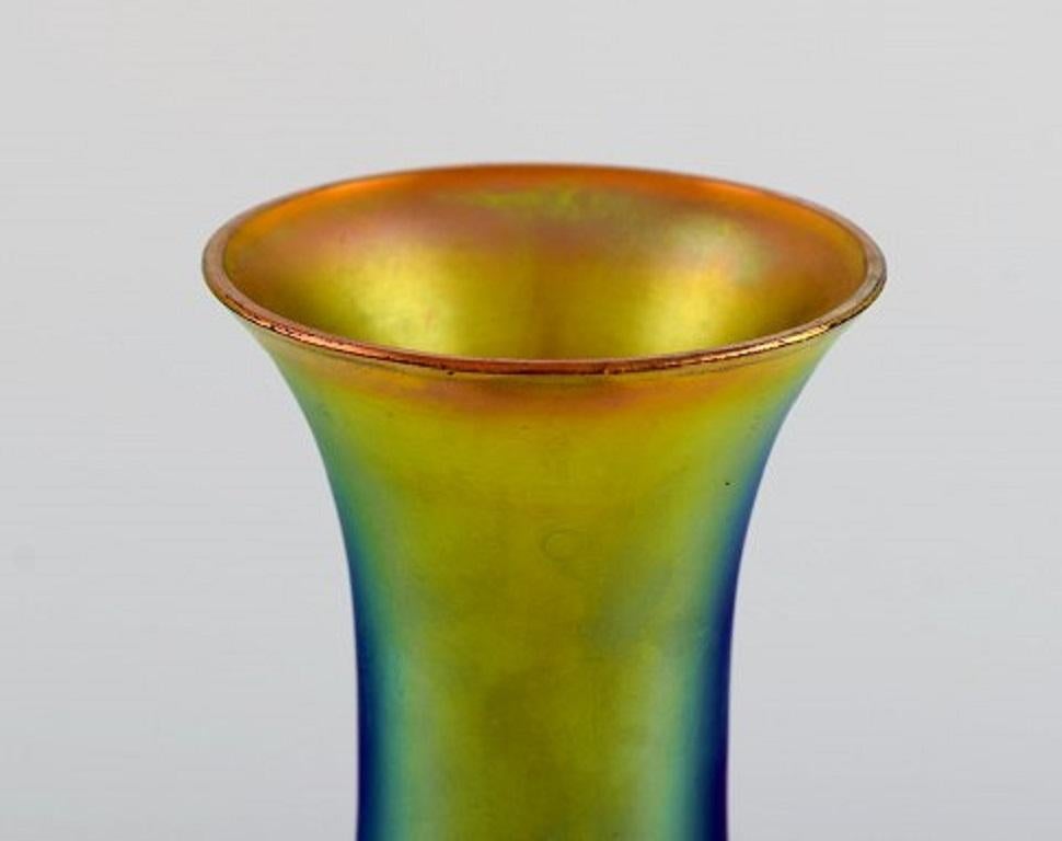 Art Deco WMF, Germany, Vase in iridescent myra art glass, 1930s