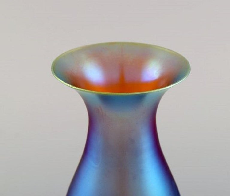 Art Deco Wmf, Germany, Vase in iridescent myra art glass, 1930s For Sale