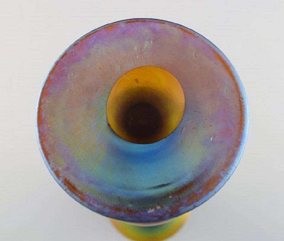 Art Glass WMF, Germany, Vase in iridescent myra art glass, 1930s