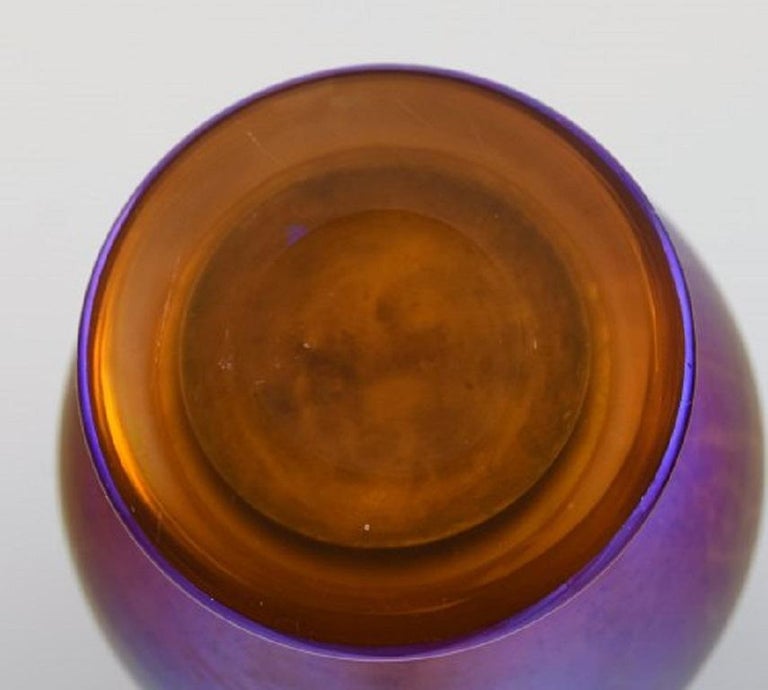 Art Glass Wmf, Germany, Vase in iridescent myra art glass, 1930s For Sale