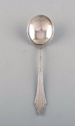 WMF, Germany, Twelve Art Deco Facker Bouillon Spoons in Plated Silver, 1930s