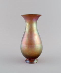 Wmf, Deutschland, Vase aus schillerndem Myra-Kunstglas, 1930er Jahre
