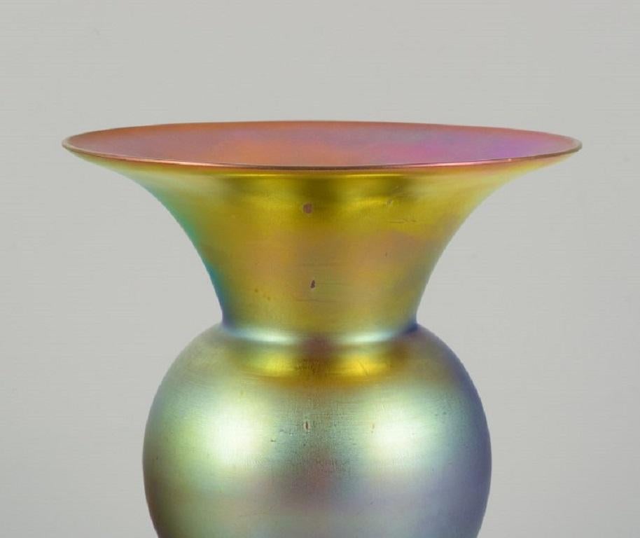 Art Deco WMF, Germany, Vase in Iridescent Myra Art Glass, 1930s