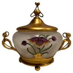 WMF Gilt and Painted Glass Covered Box