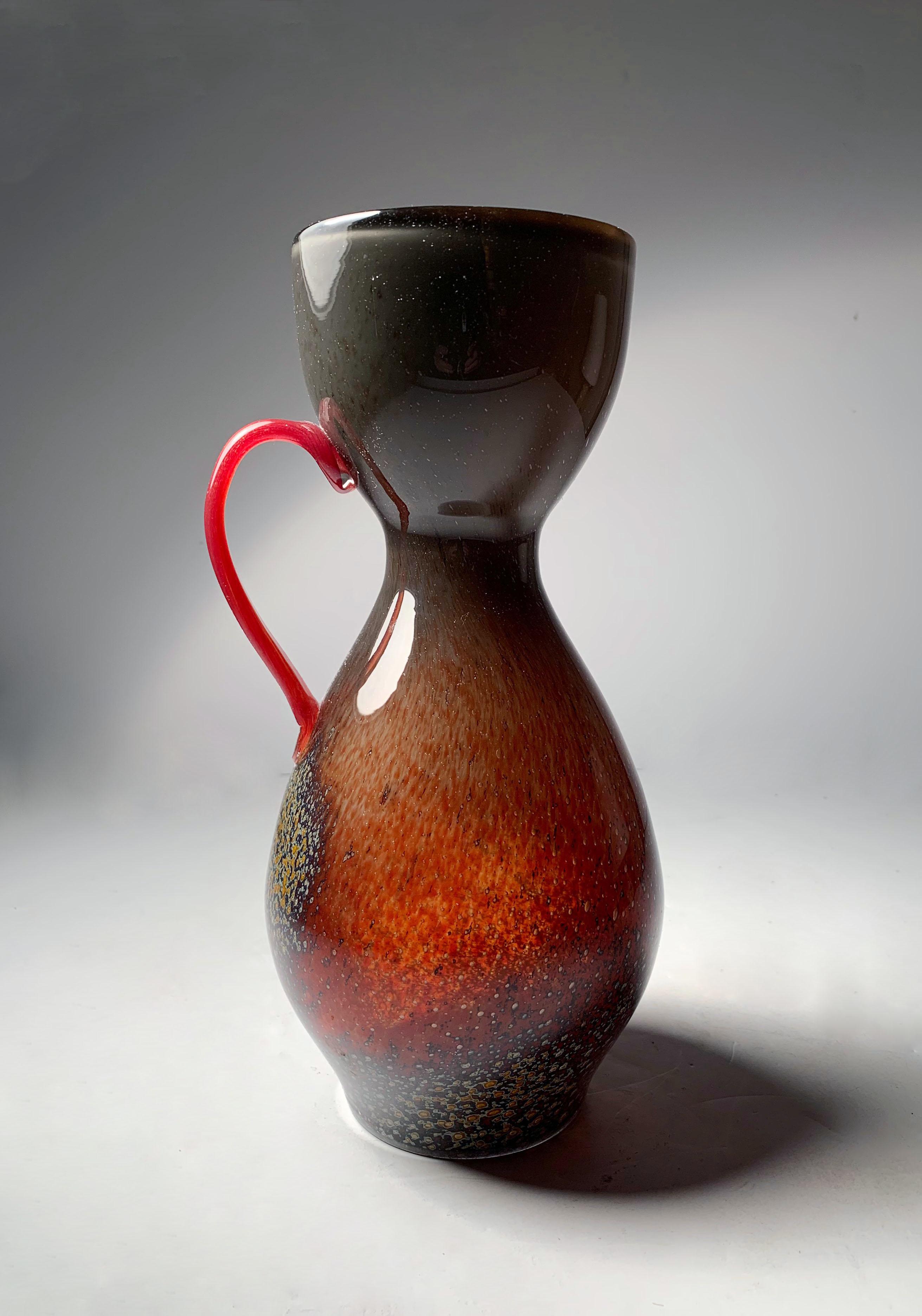 Vase aus WMF-Glas von Karl Wiedmann. Deutschland (Moderne der Mitte des Jahrhunderts) im Angebot