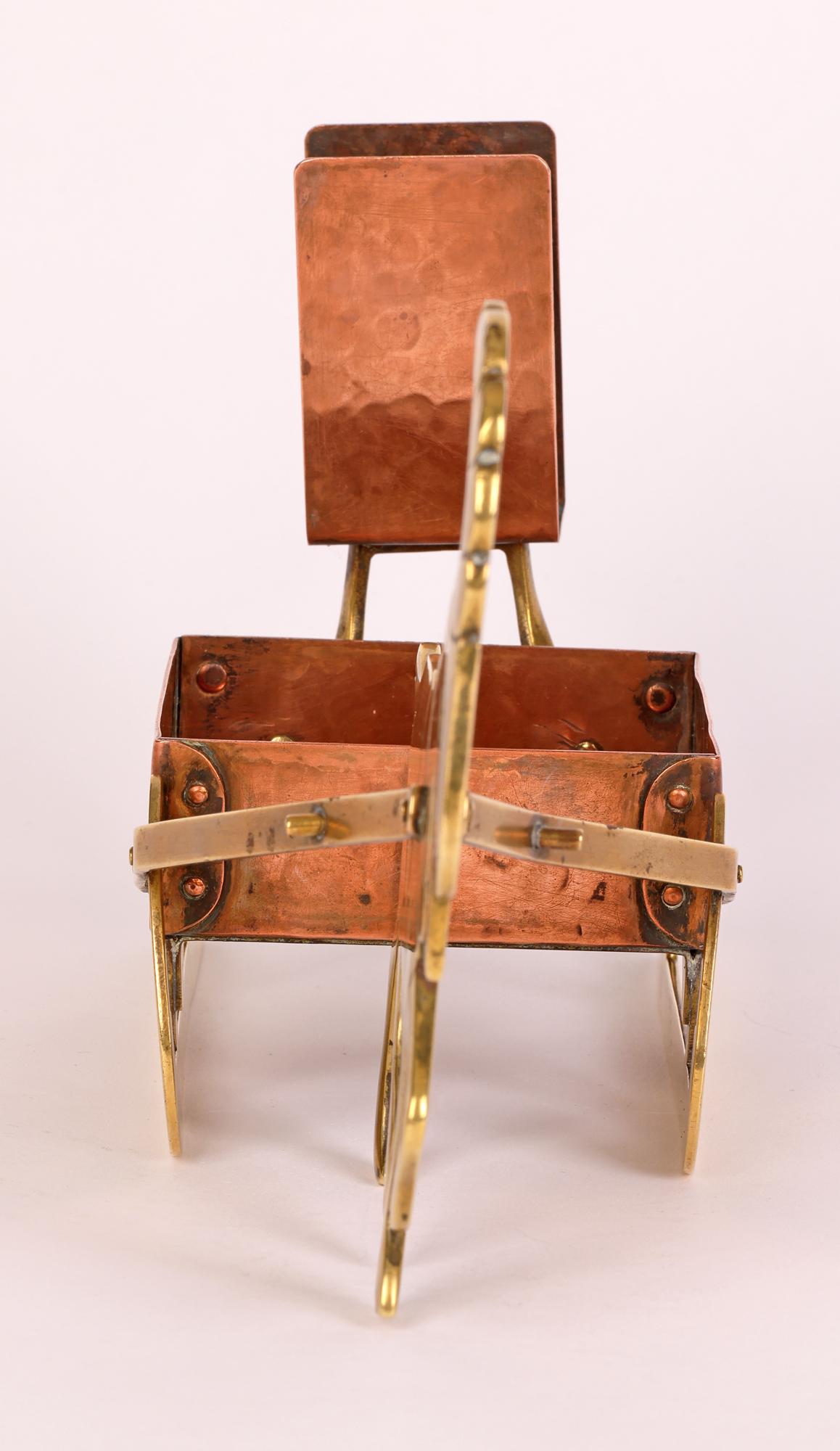 WMF Ignatius Taschner Jugendstil Copper and Brass Goat & Sleigh Candleholder 3