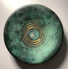 WMF Ikora, flache Tafelaufsatzschale aus Messing von Paul Haustein, Art déco