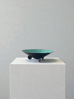 WMF Ikora Cuenco Art Decó con pie de metal patinado, Alemania, años 30