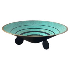 WMF Ikora Cuenco Art Decó con pie de metal patinado, Alemania, años 30