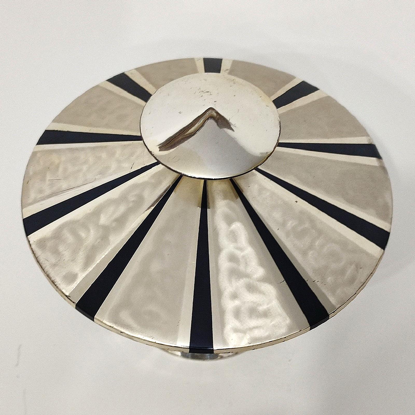 WMF Ikora Art Deco Silver Plate Decorative Box with Black Enamel Accent 1