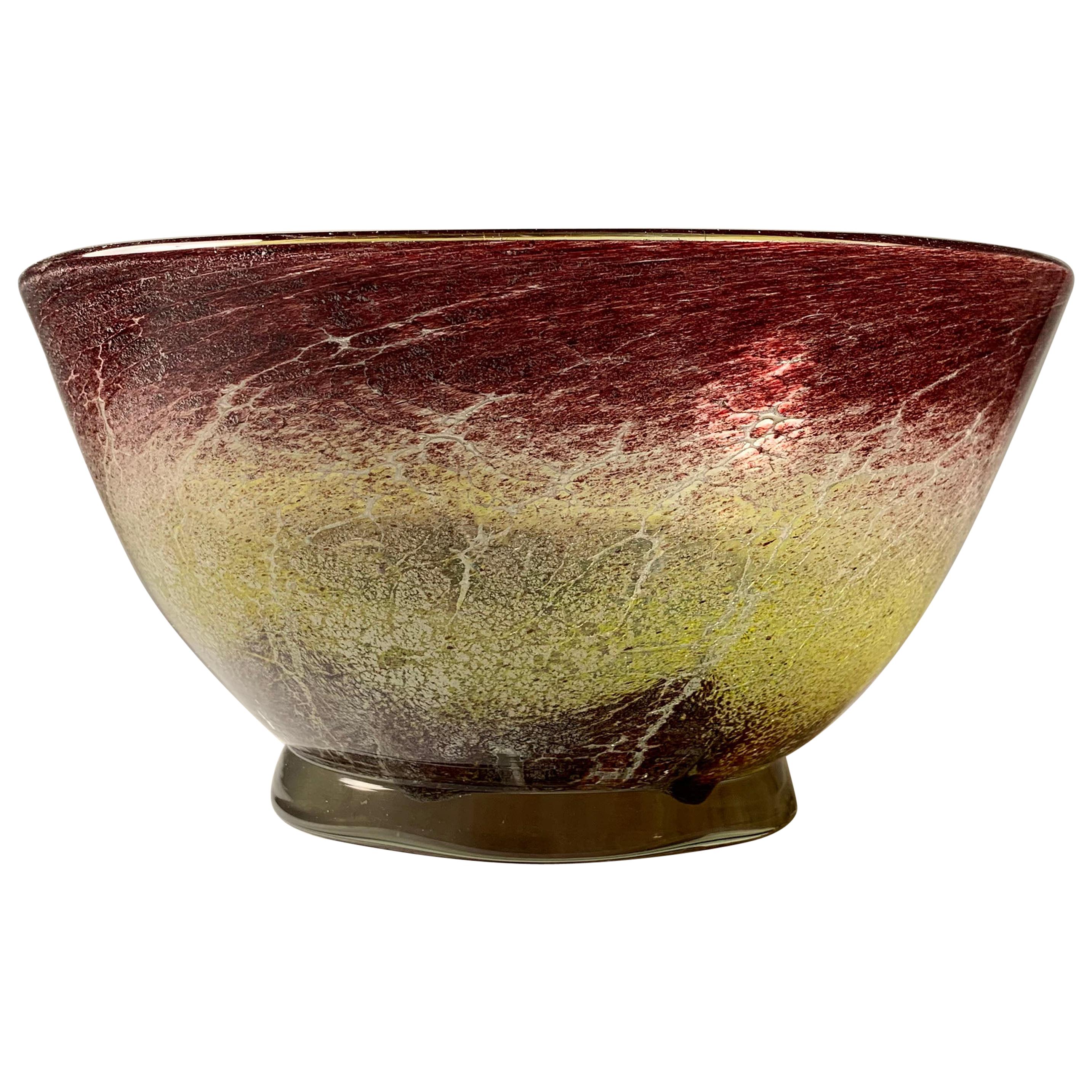 Cuenco centro de mesa de vidrio artístico WMF "Ikora" de Karl Wiedmann