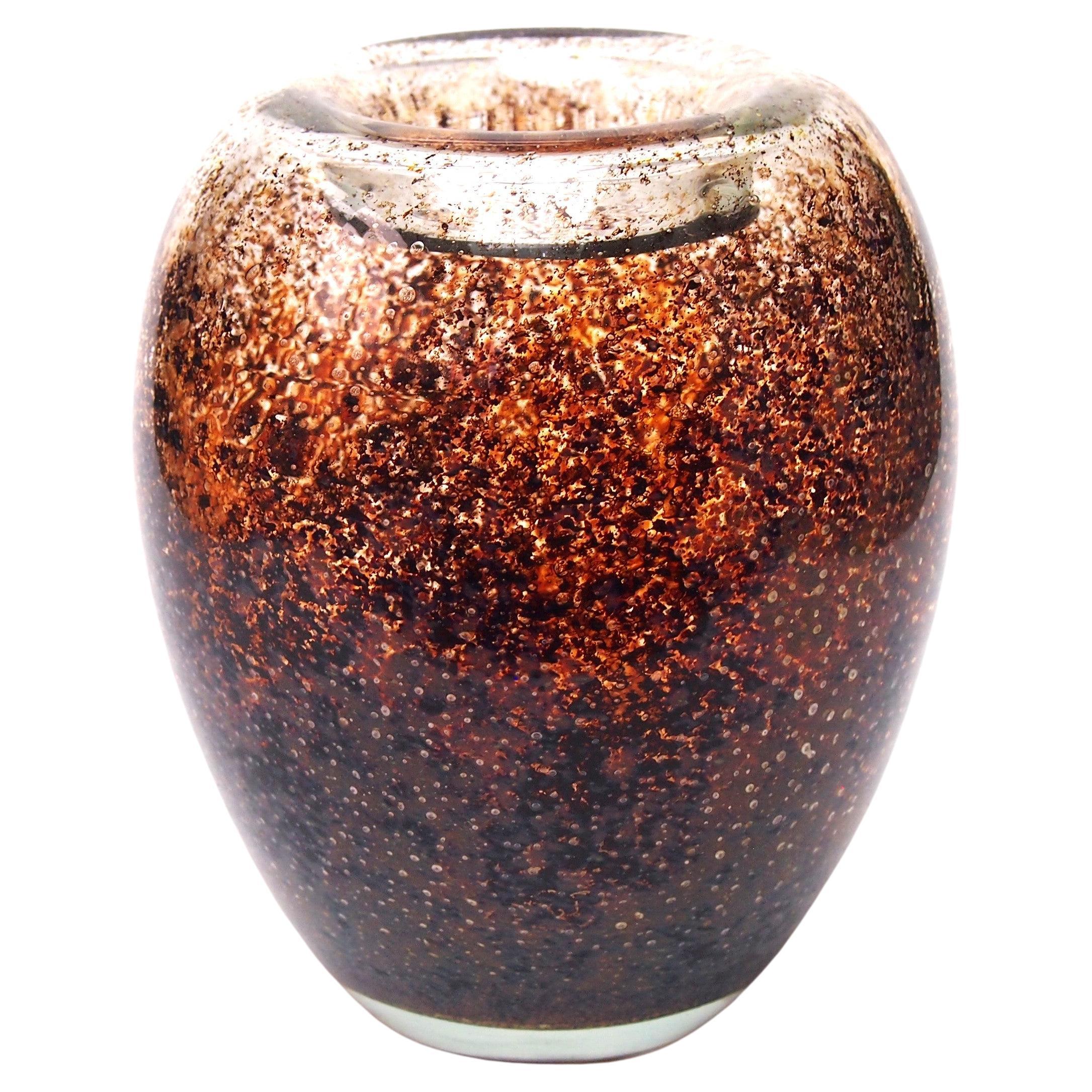 WMF Ikora - il famoso vaso di vetro a uovo Dexel "Flame" del 1937 circa - tedesco in vendita