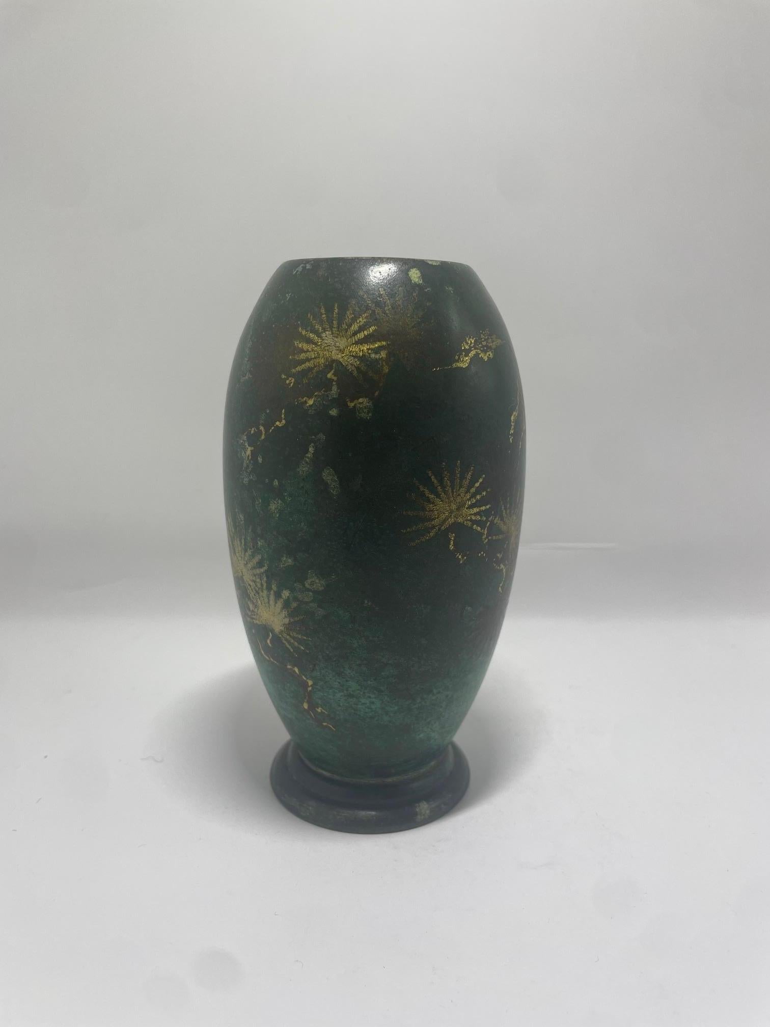 Art Deco WMF Ikora - Art-Deco Patinated vase - Germany 1930's For Sale