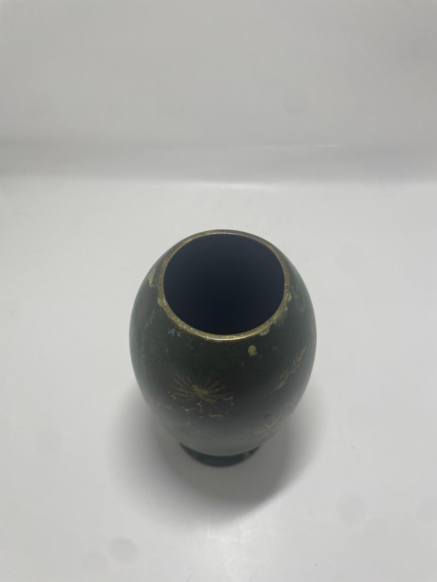 WMF Ikora - Art-Deco Patinated vase - Germany 1930's In Good Condition For Sale In Stockholm, SE