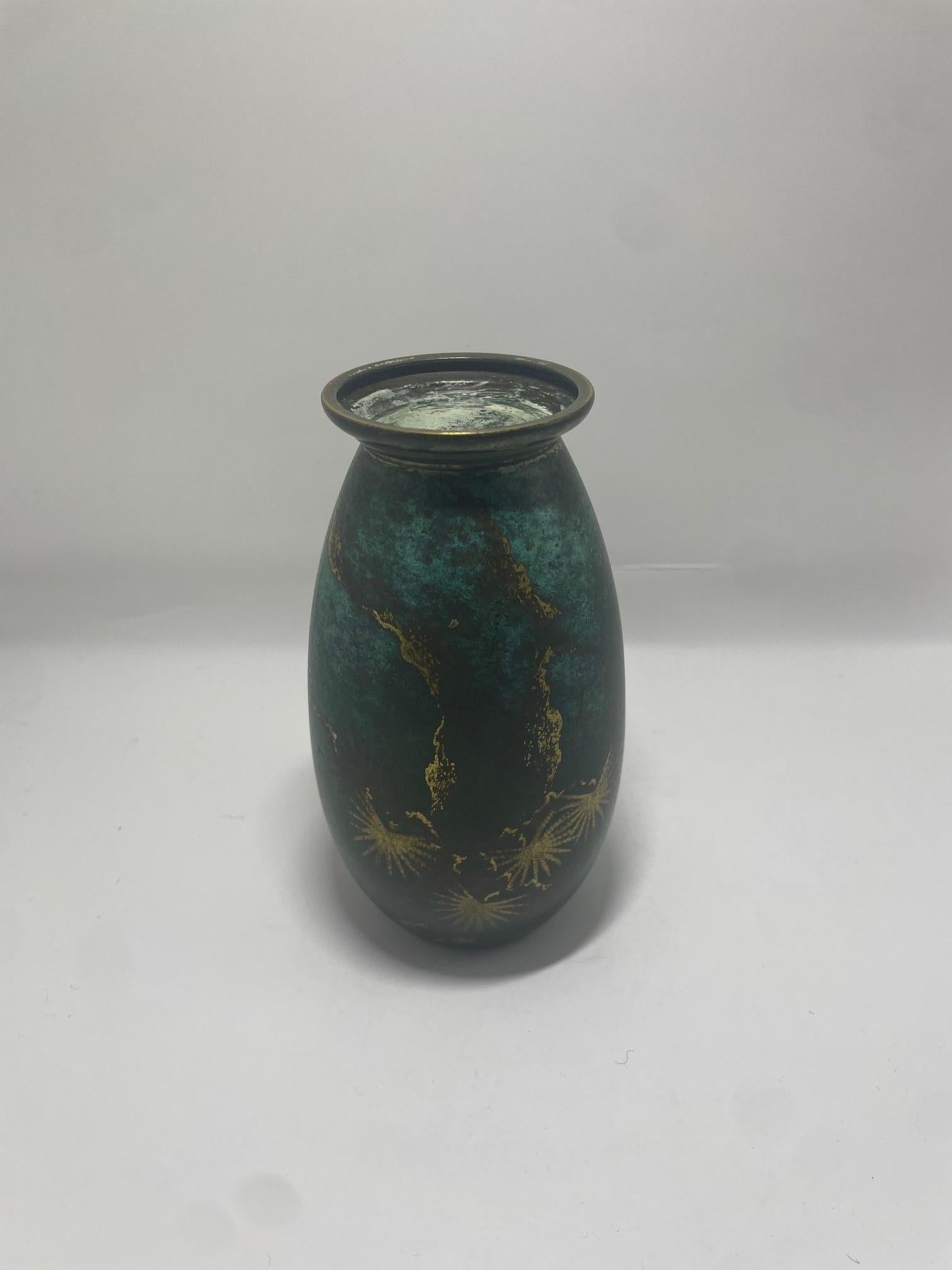 Mid-20th Century WMF Ikora - Art-Deco Patinated vase - Germany 1930's For Sale