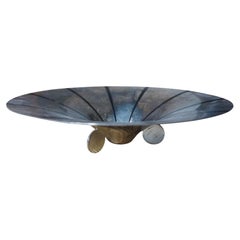 WMF Ikora Skulpturale Bauhaus-Schale, versilbertes Messing, von Paul Haustein, 1920