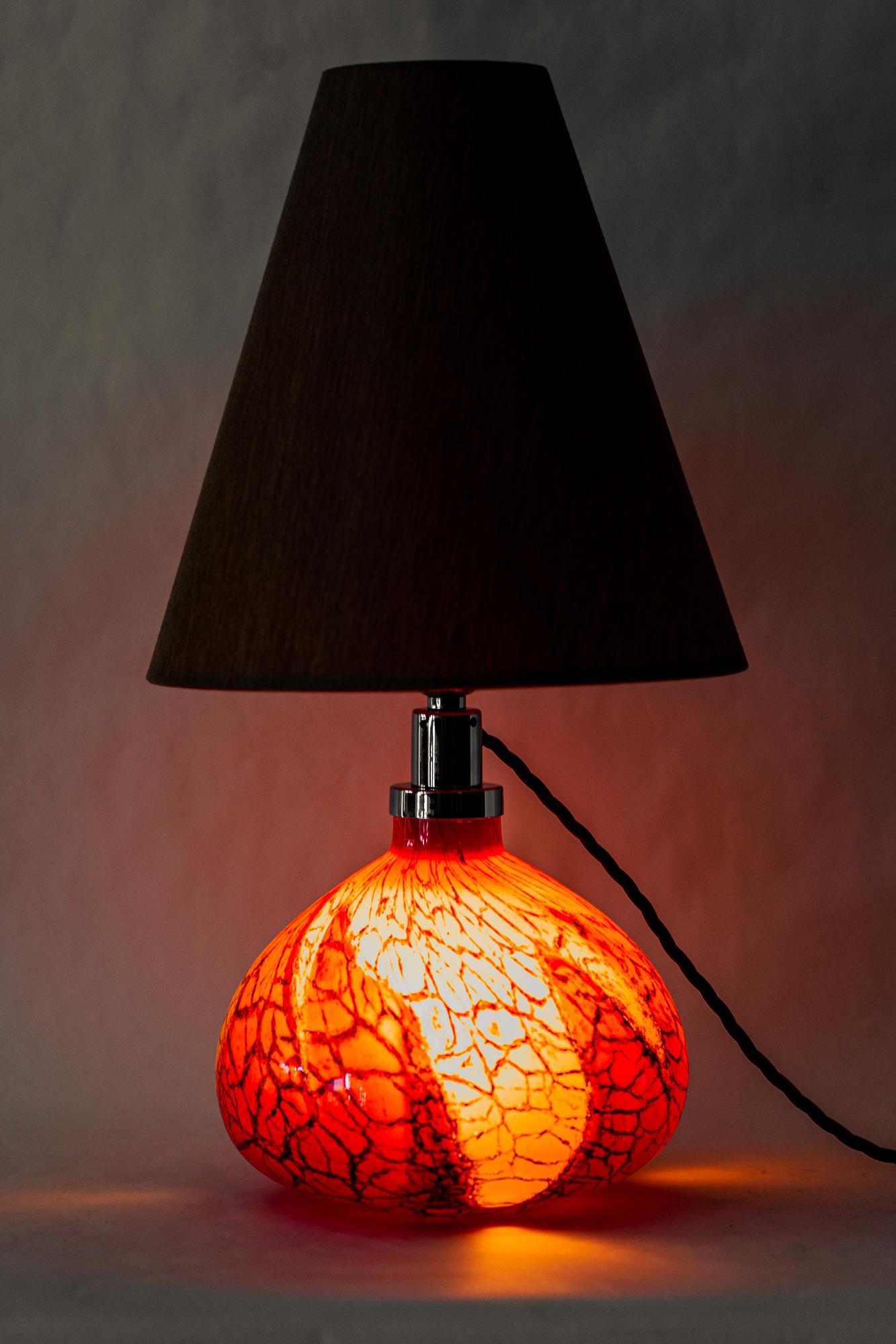 WMF Ikora Table Lamp Germany Around 1930s with Glass and Fabric Shade For Sale 9