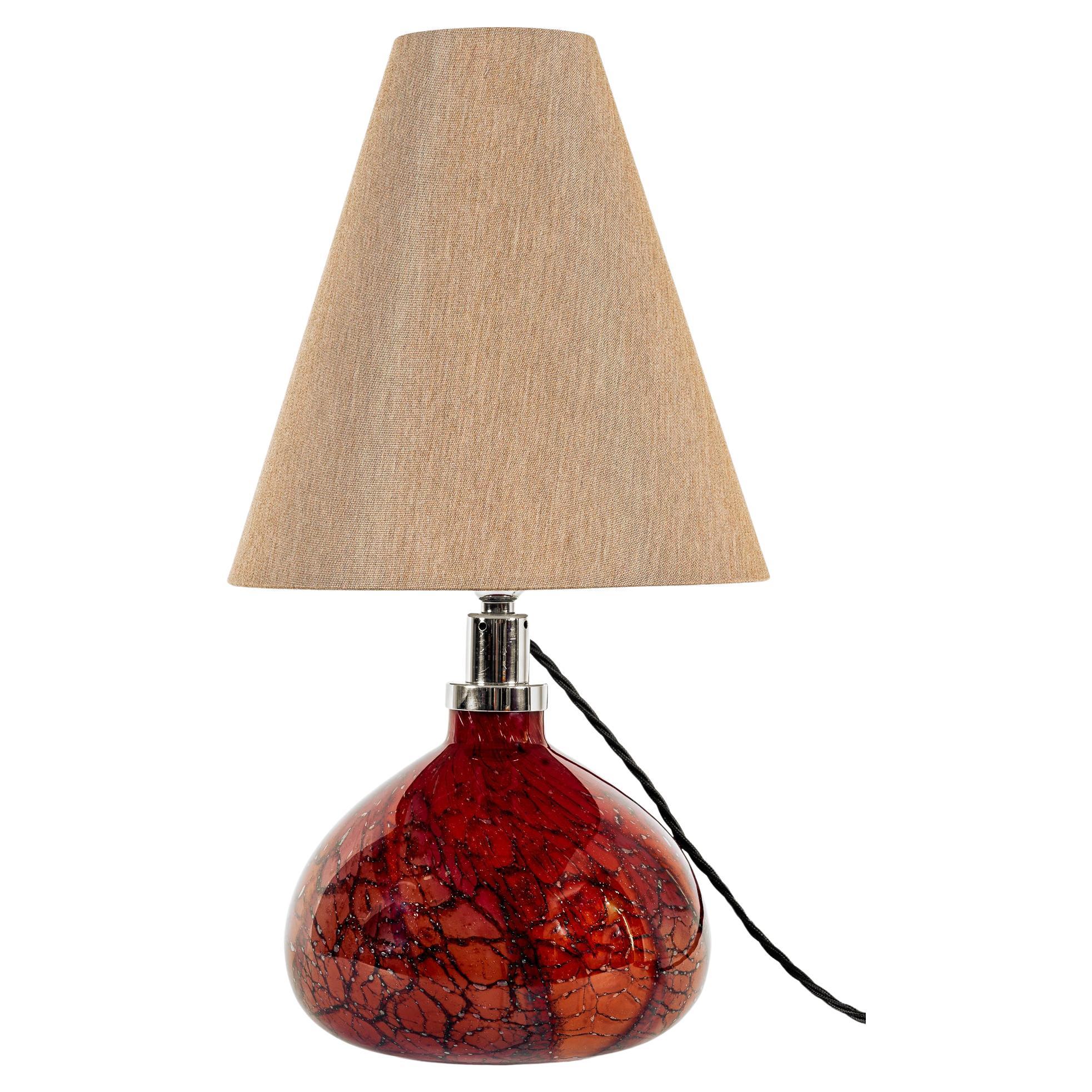 WMF Ikora Table Lamp Germany Around 1930s with Glass and Fabric Shade For Sale