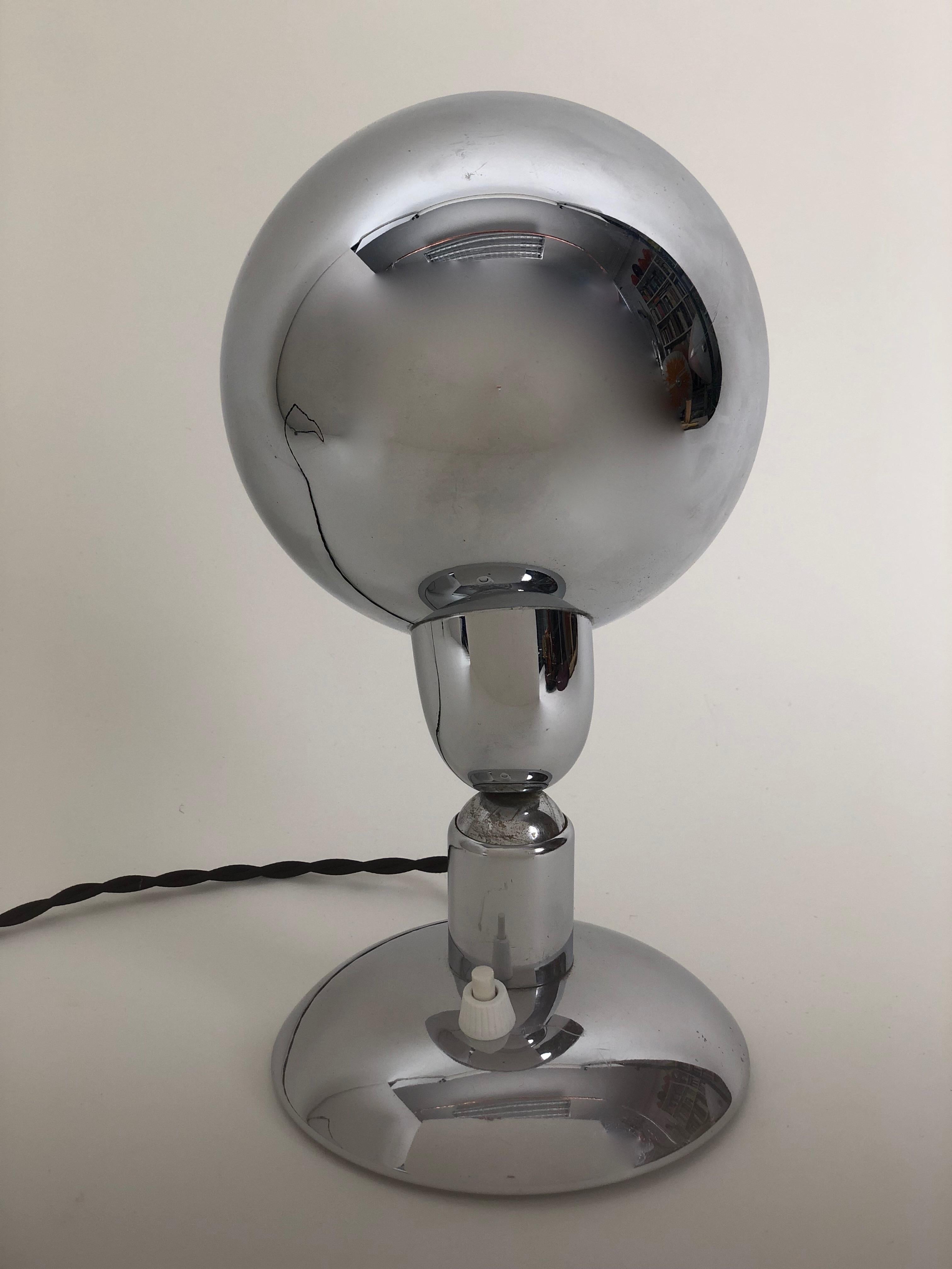 German WMF Ikora Table Lamp / Wall Reflector in Bauhaus Manner from the 1930s Chrome For Sale