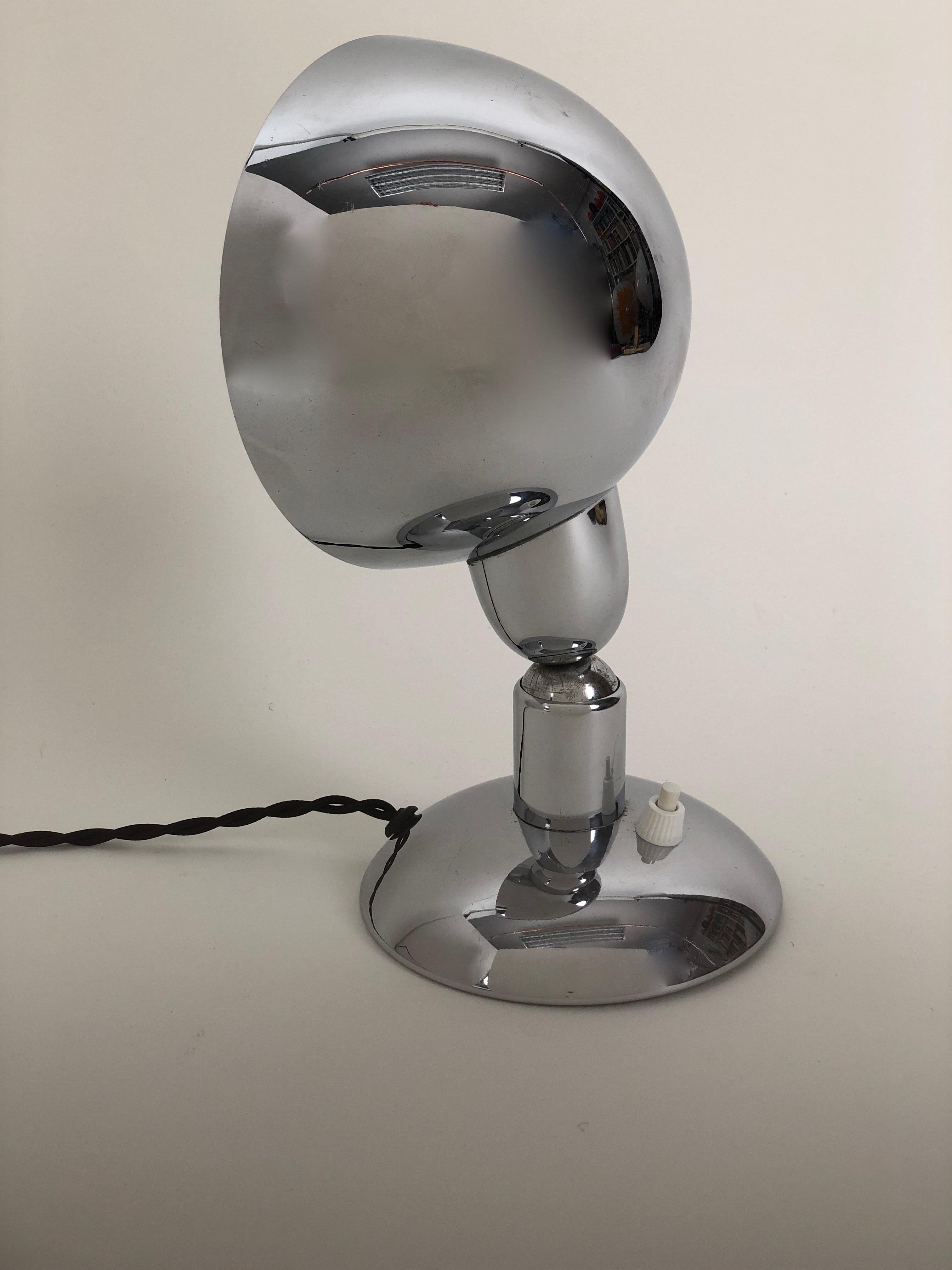 Metalwork WMF Ikora Table Lamp / Wall Reflector in Bauhaus Manner from the 1930s Chrome For Sale