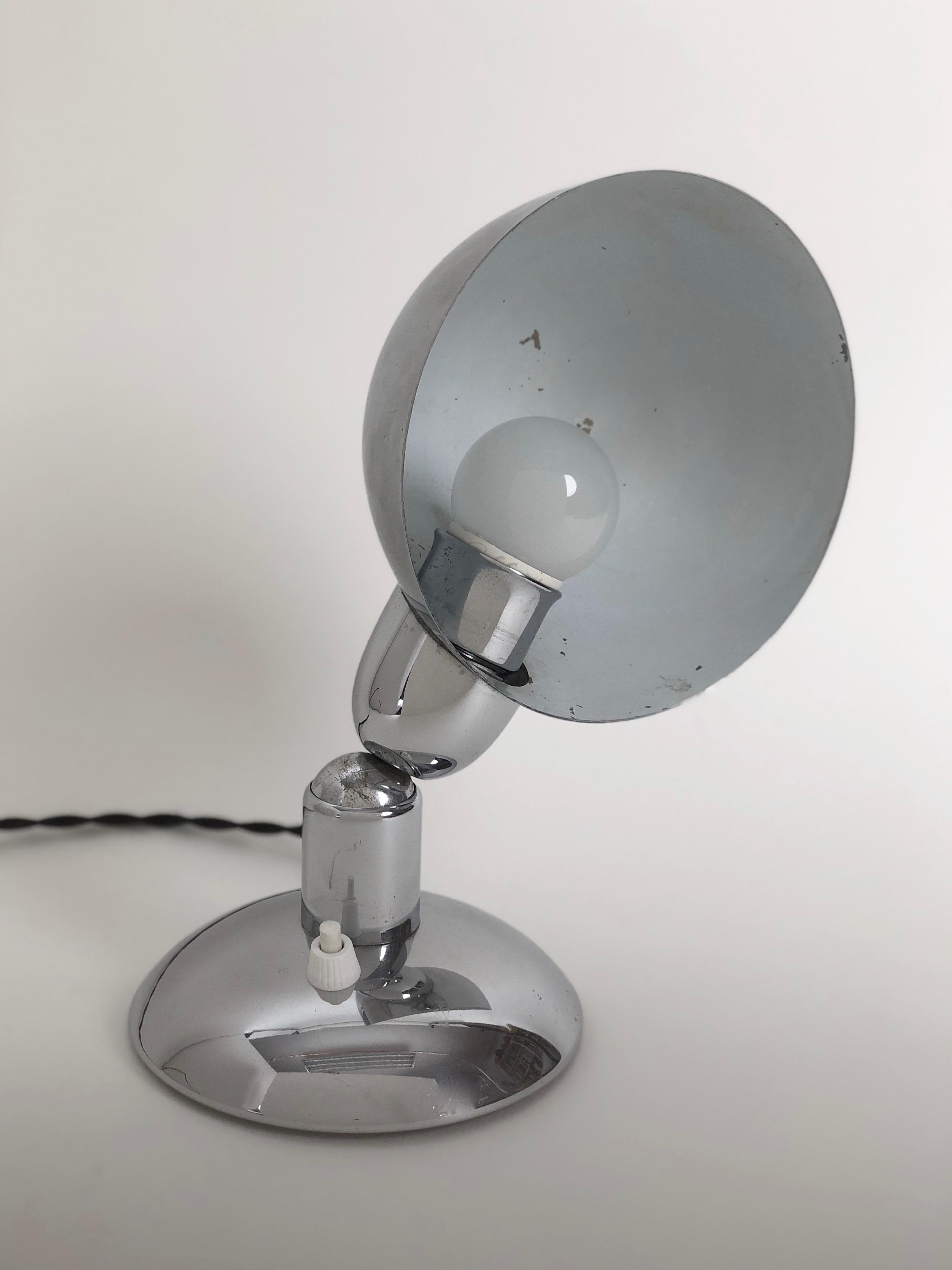 WMF Ikora Table Lamp / Wall Reflector in Bauhaus Manner from the 1930s Chrome For Sale 1