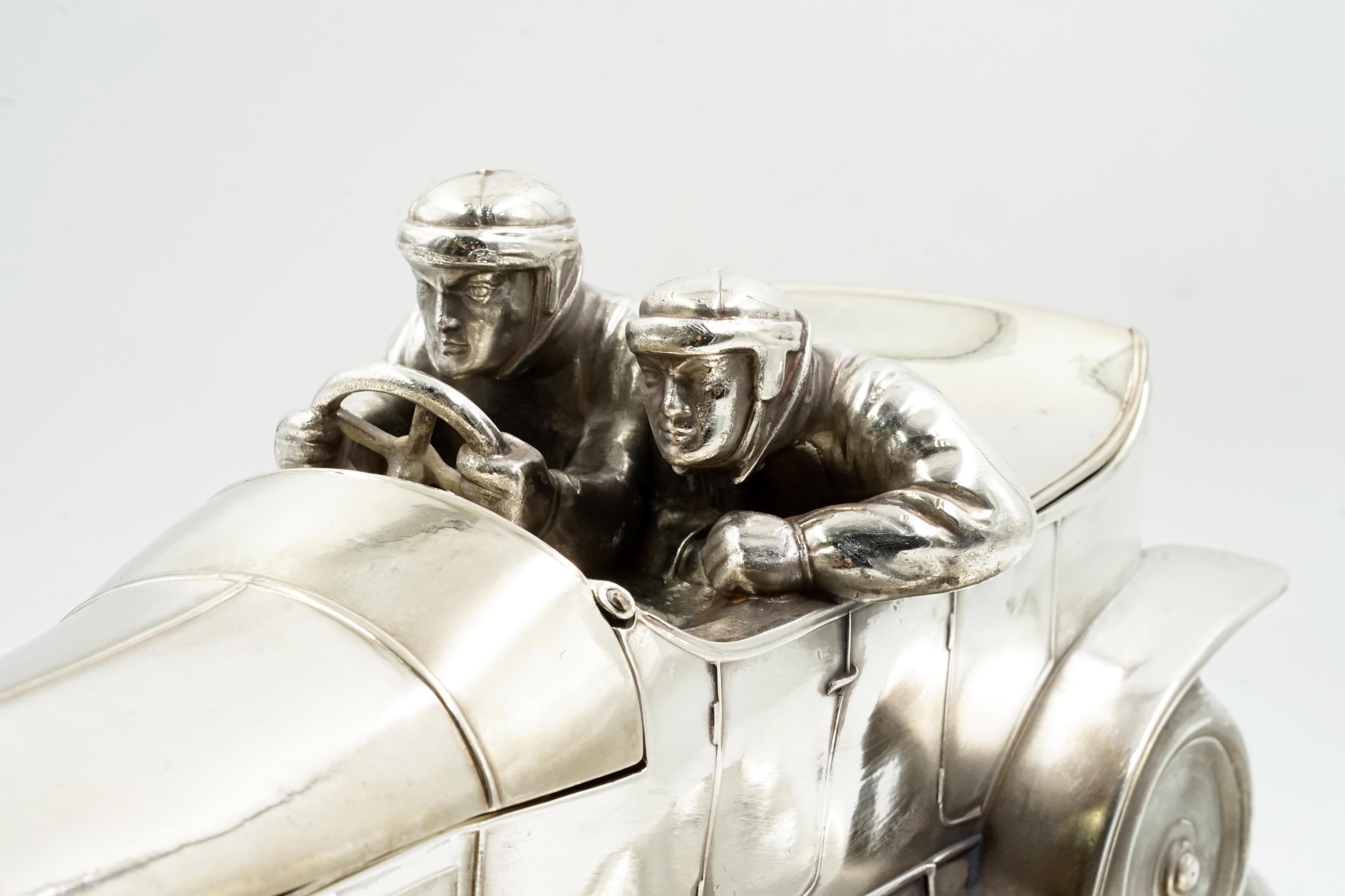 W.M.F inkwell art nouveau racing car For Sale 1