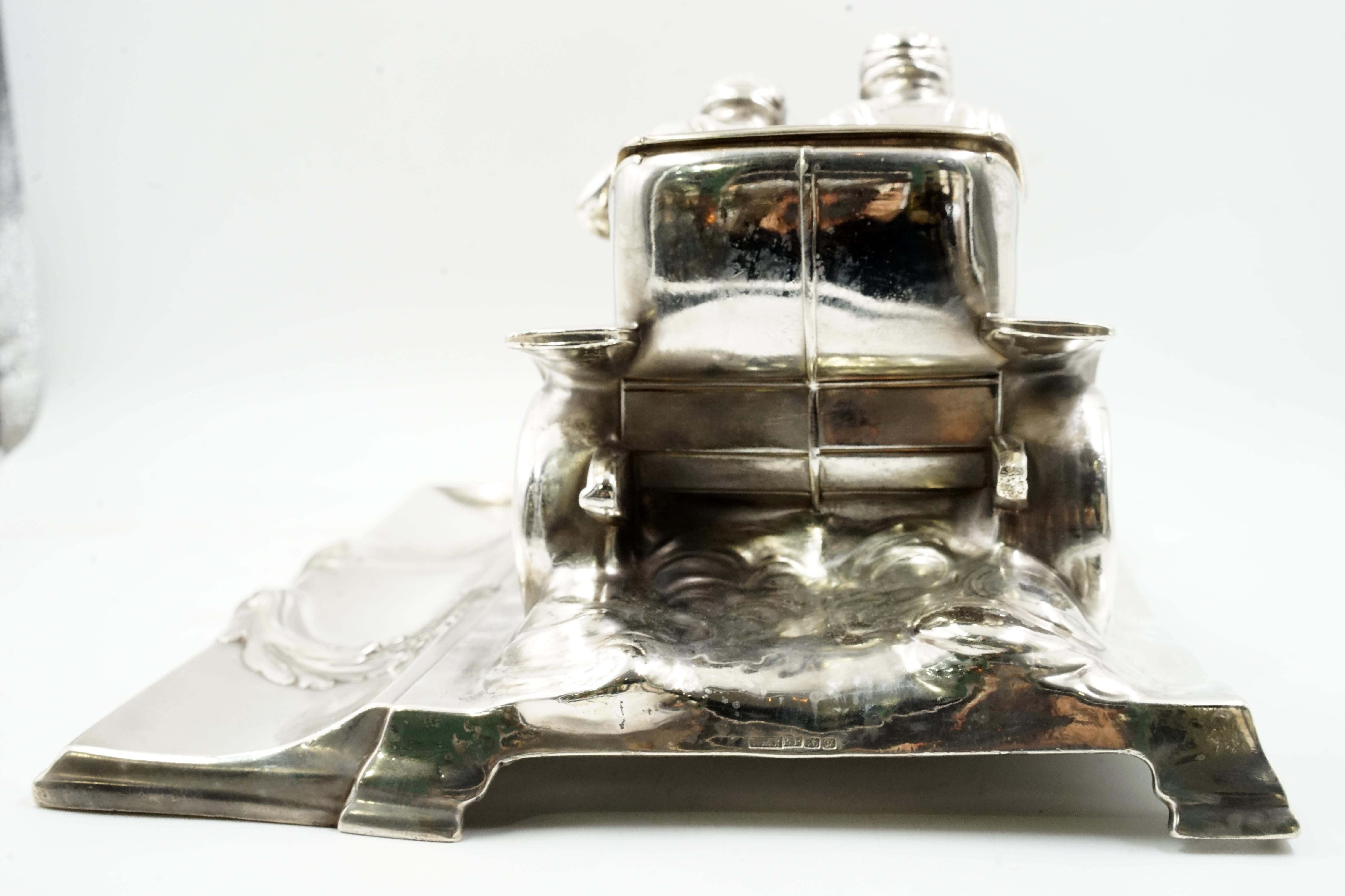 W.M.F inkwell art nouveau racing car For Sale 2