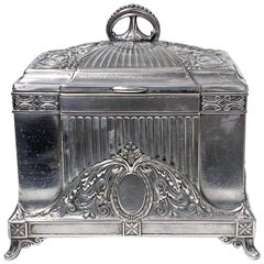 WMF Jewelry Box Jugendstil Secessionist Silver Plate, Germany, circa 1900