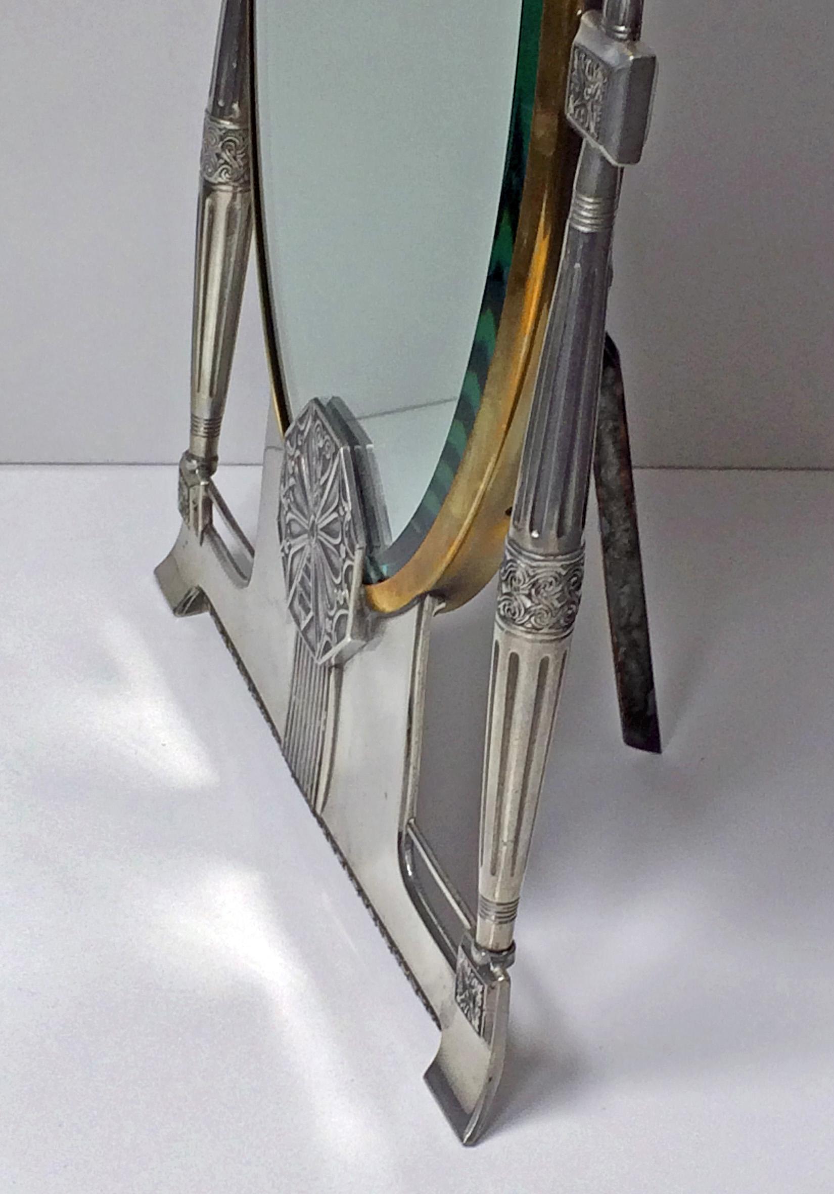 WMF Jugendstil Art Nouveau Secessionist Mirror, Germany, circa 1910 3