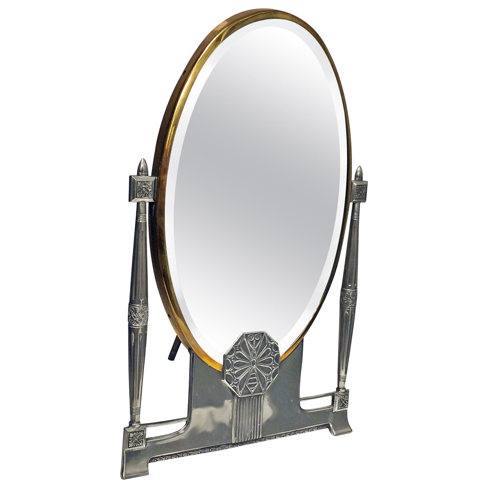 WMF Jugendstil Art Nouveau Secessionist Mirror, Germany, circa 1910