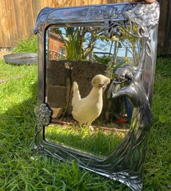 WMF Jugendstil, Art Nouveau Table Mirror, 'The First Cuckoo', EP, c. 1906
