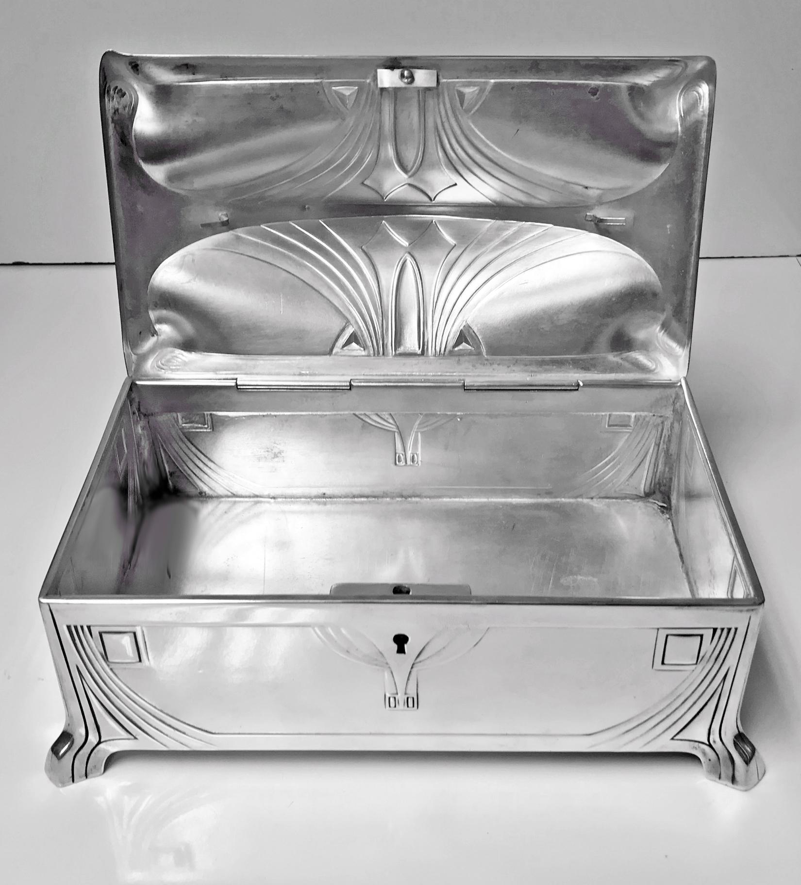 Women's or Men's WMF Jugendstil Secessionist Silver plate  Box, Germany