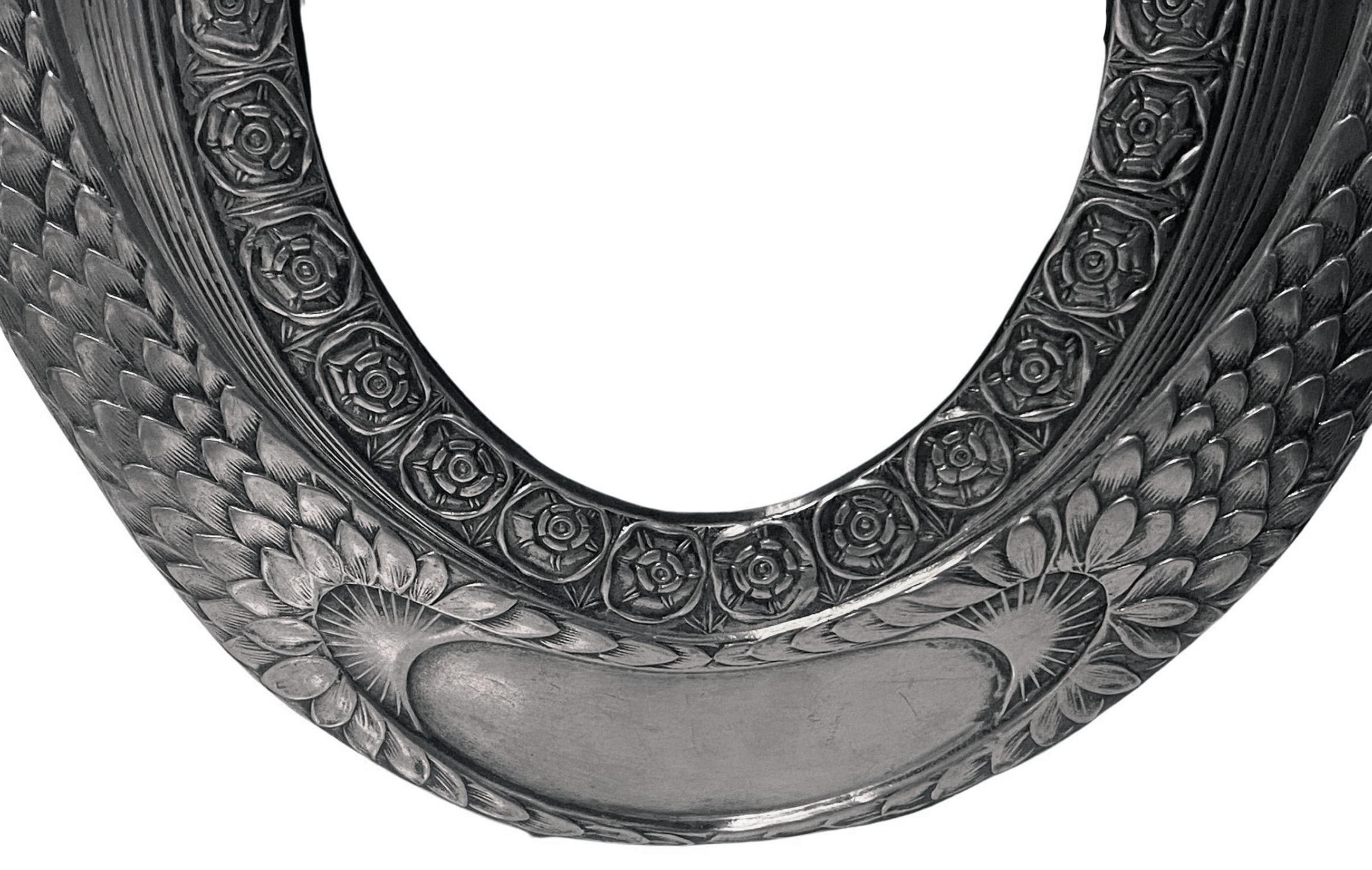 Early 20th Century WMF Large Pewter Oval Photograph Frame C.1910 For Sale