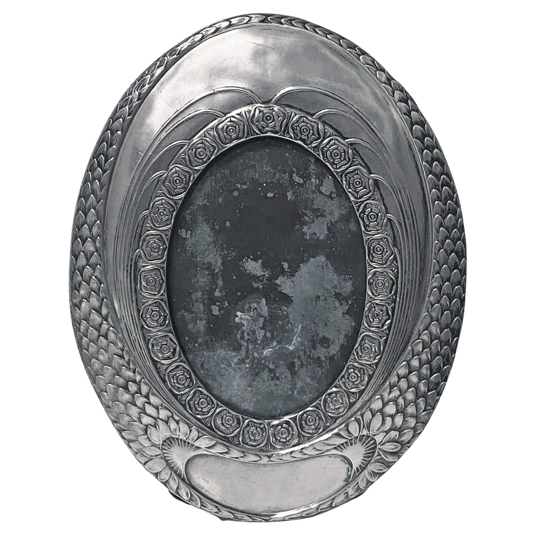 WMF Large Pewter Oval Photograph Frame C.1910