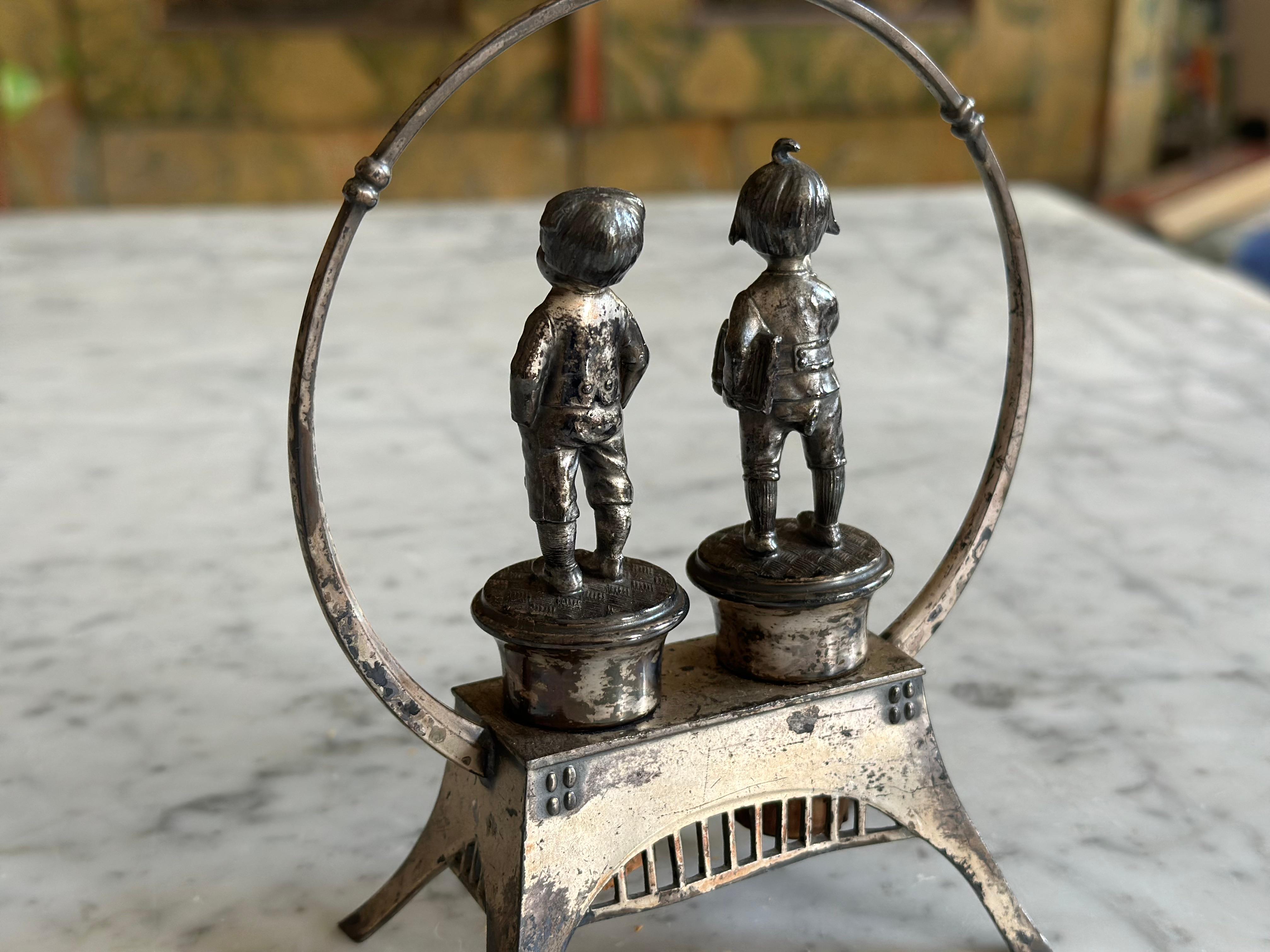 WMF “Max and Moritz” Silver-Plated Cork Holder, circa 1900 For Sale 4