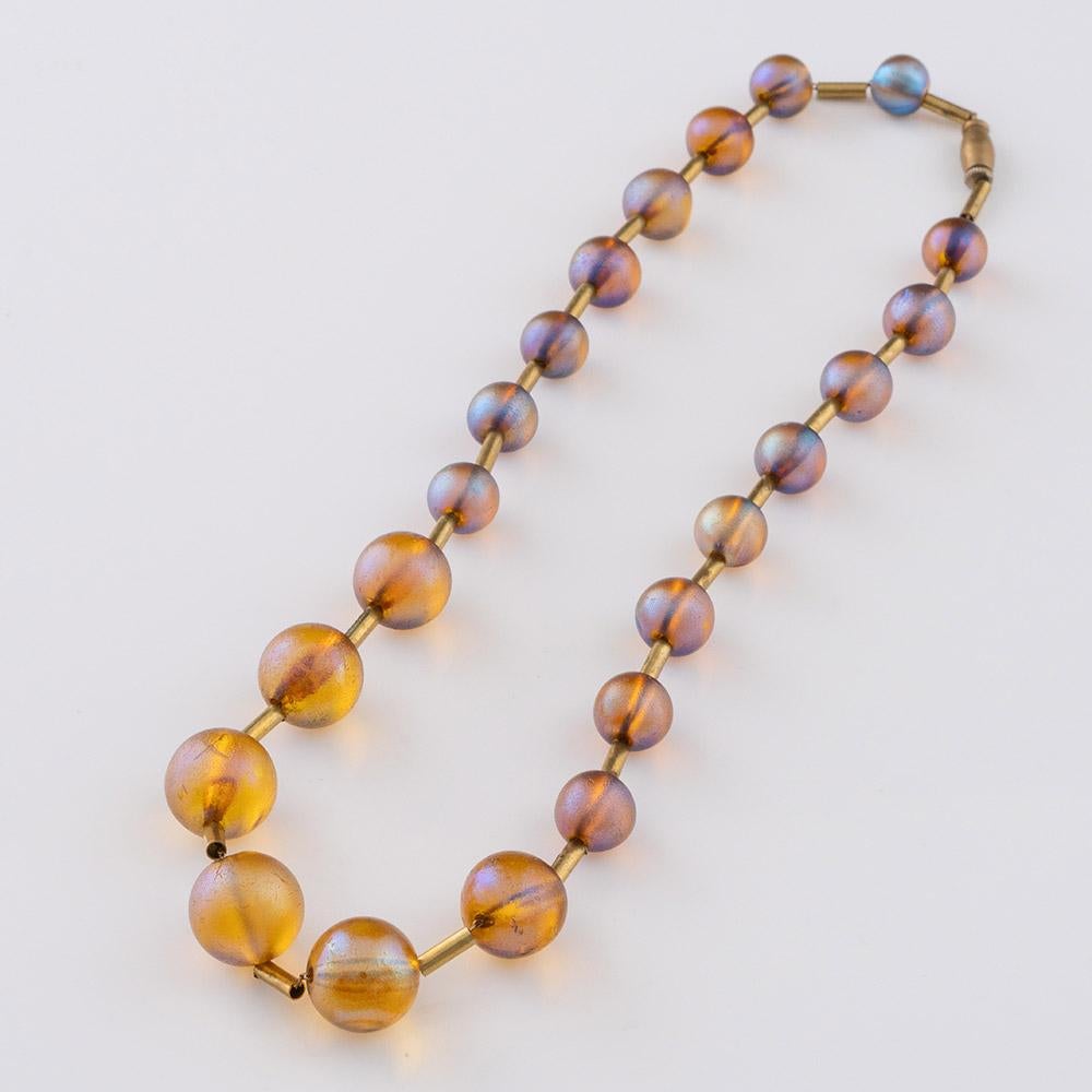 Tedesco Collana WMF con perle di vetro Myra - Art Deco c1930 in vendita