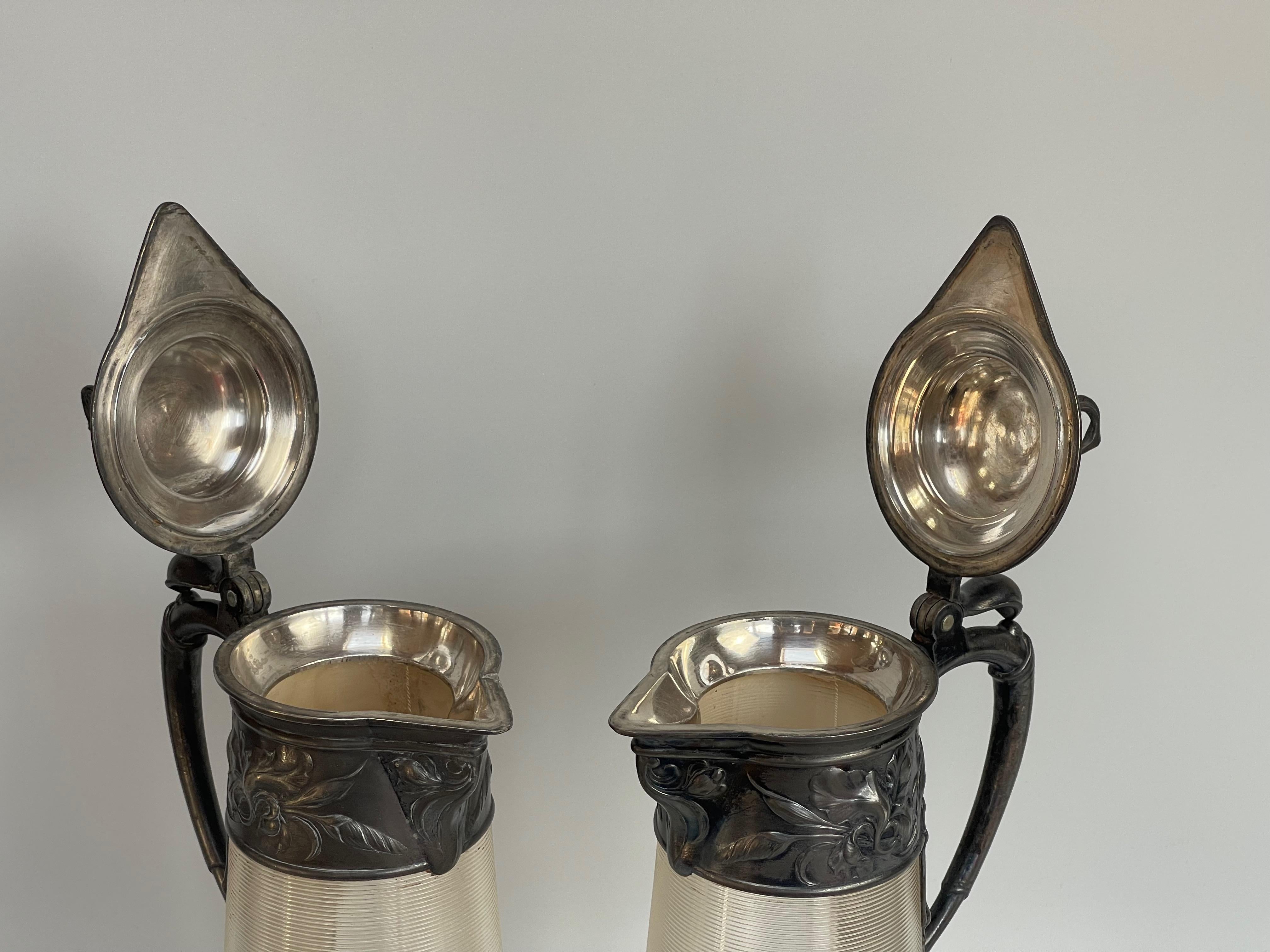 WMF Pair of Art Nouveau Ewers For Sale 2