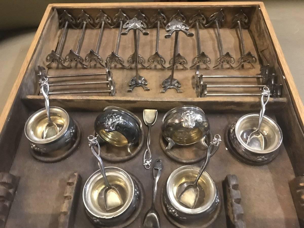 WMF Rare Art Nouveau Silver Plated Cutlery Set for 24 Persons For Sale 3