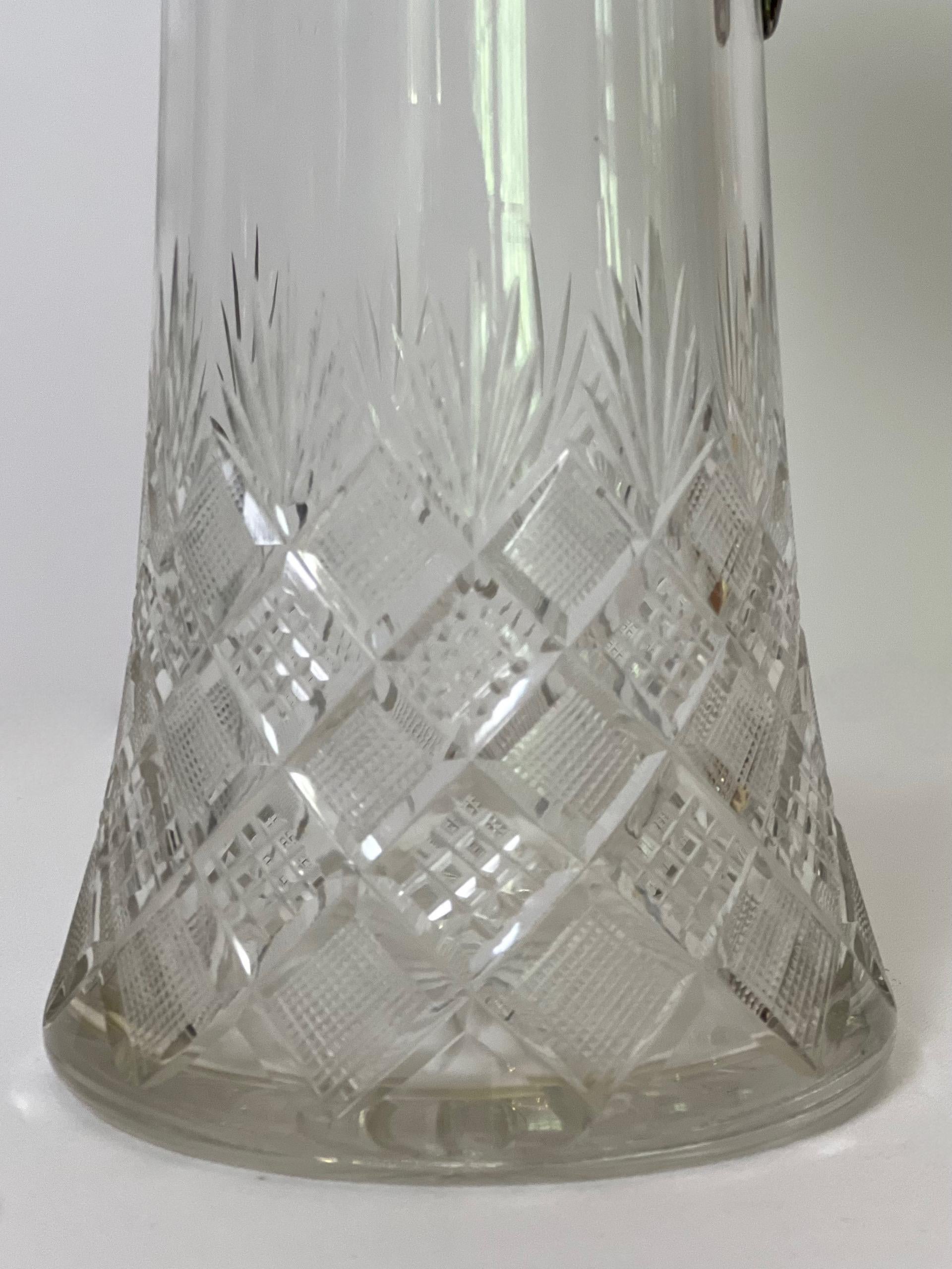 WMF Signiert Paar Jugendstil Versilbert Claret Krug Dekanter Karaffen aus geschliffenem Glas im Angebot 3