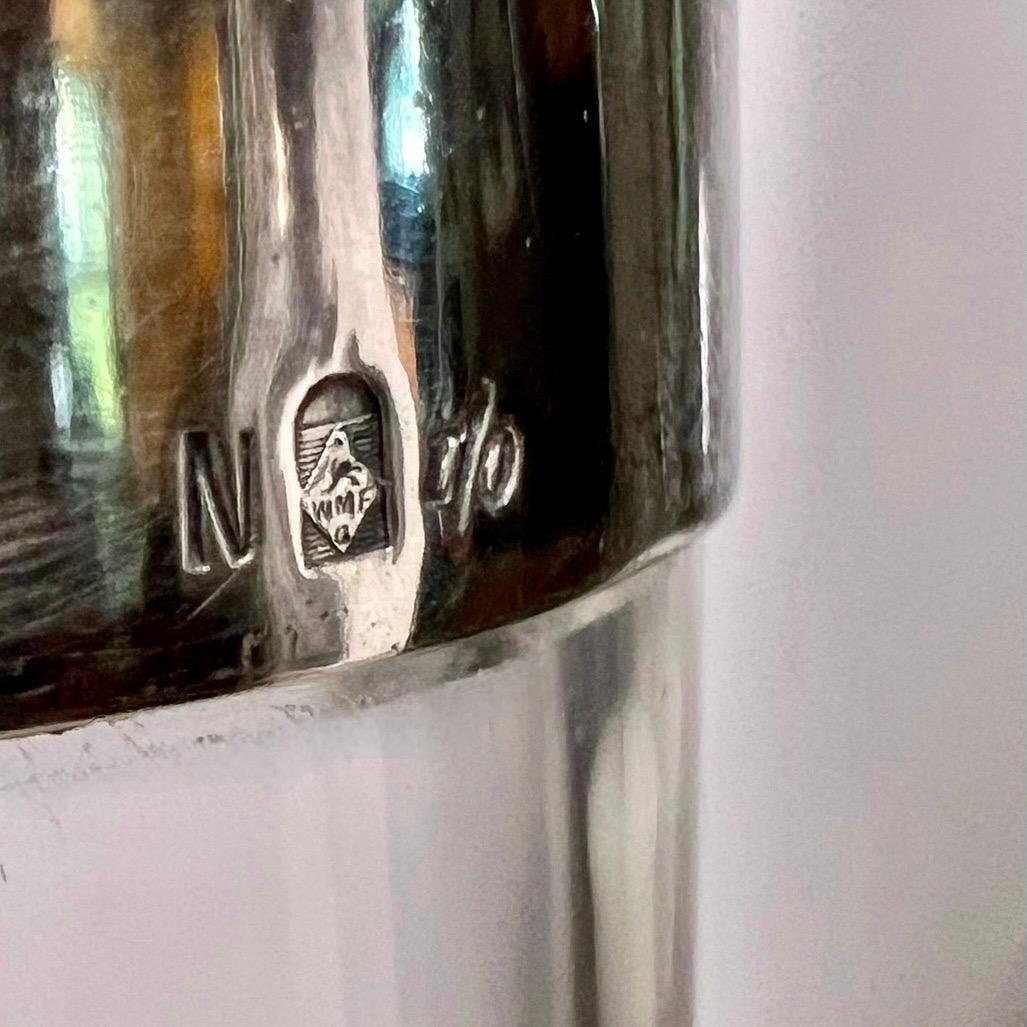 WMF Signiert Paar Jugendstil Versilbert Claret Krug Dekanter Karaffen aus geschliffenem Glas im Angebot 6