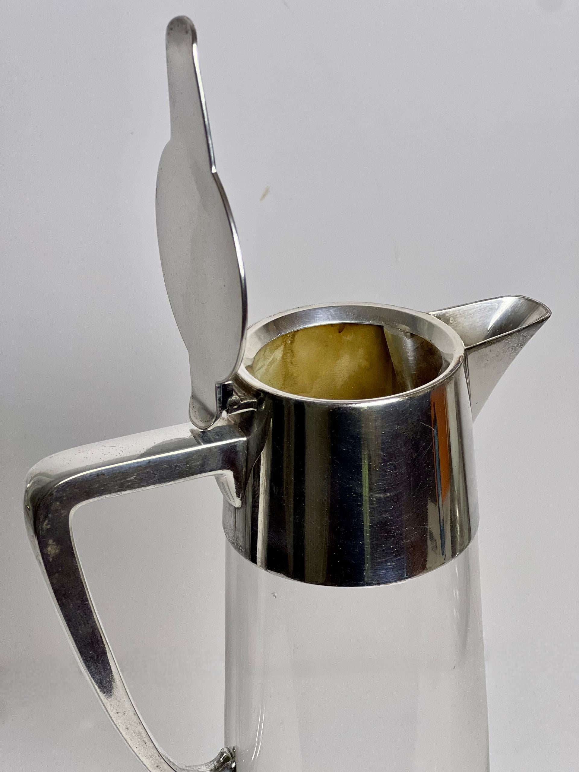 WMF Signiert Paar Jugendstil Versilbert Claret Krug Dekanter Karaffen aus geschliffenem Glas im Angebot 2