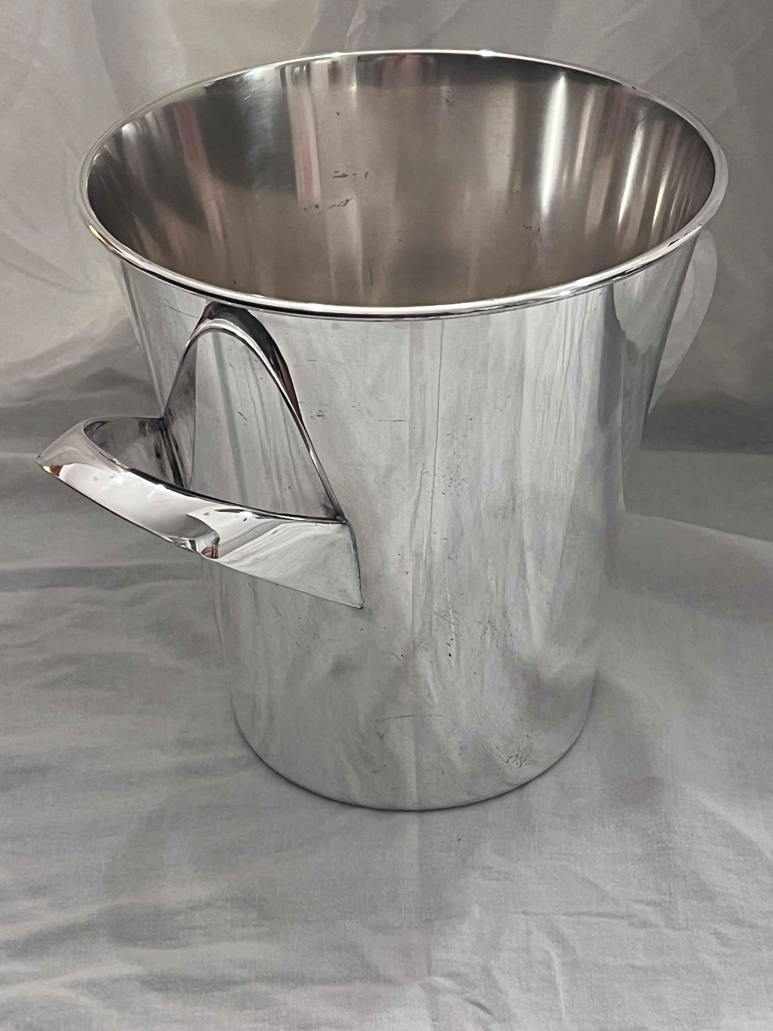 Mid-Century Modern WMF Silver Plate Ice or Champagne Double Handled Bucket Wine Cooler Kurt Mayer