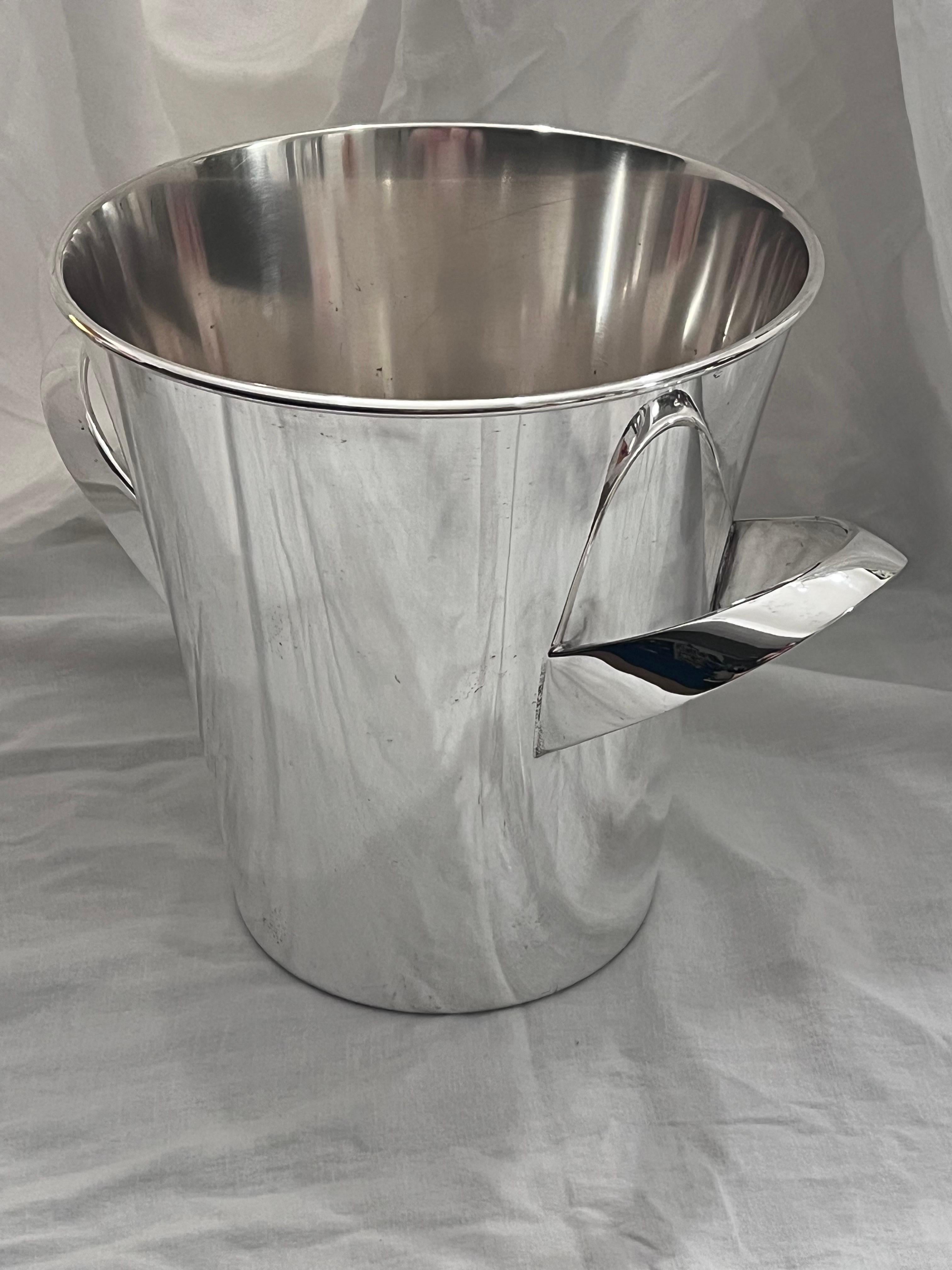 WMF Silver Plate Ice or Champagne Double Handled Bucket Wine Cooler Kurt Mayer In Good Condition In Atlanta, GA