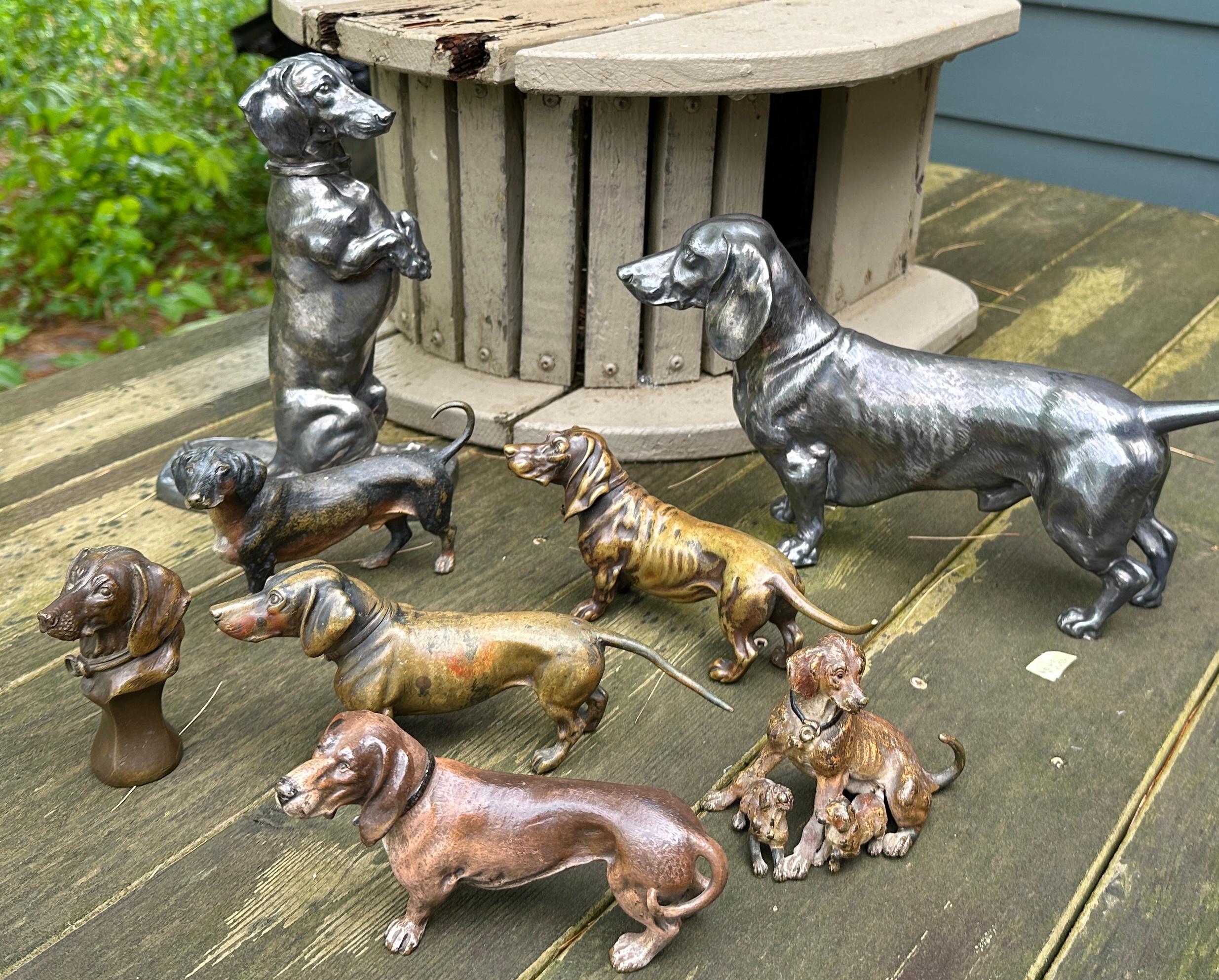 WMF Silverplate Dachshund Dog Figure Monumental 14 Inch Rare Circa 1880 en venta 5