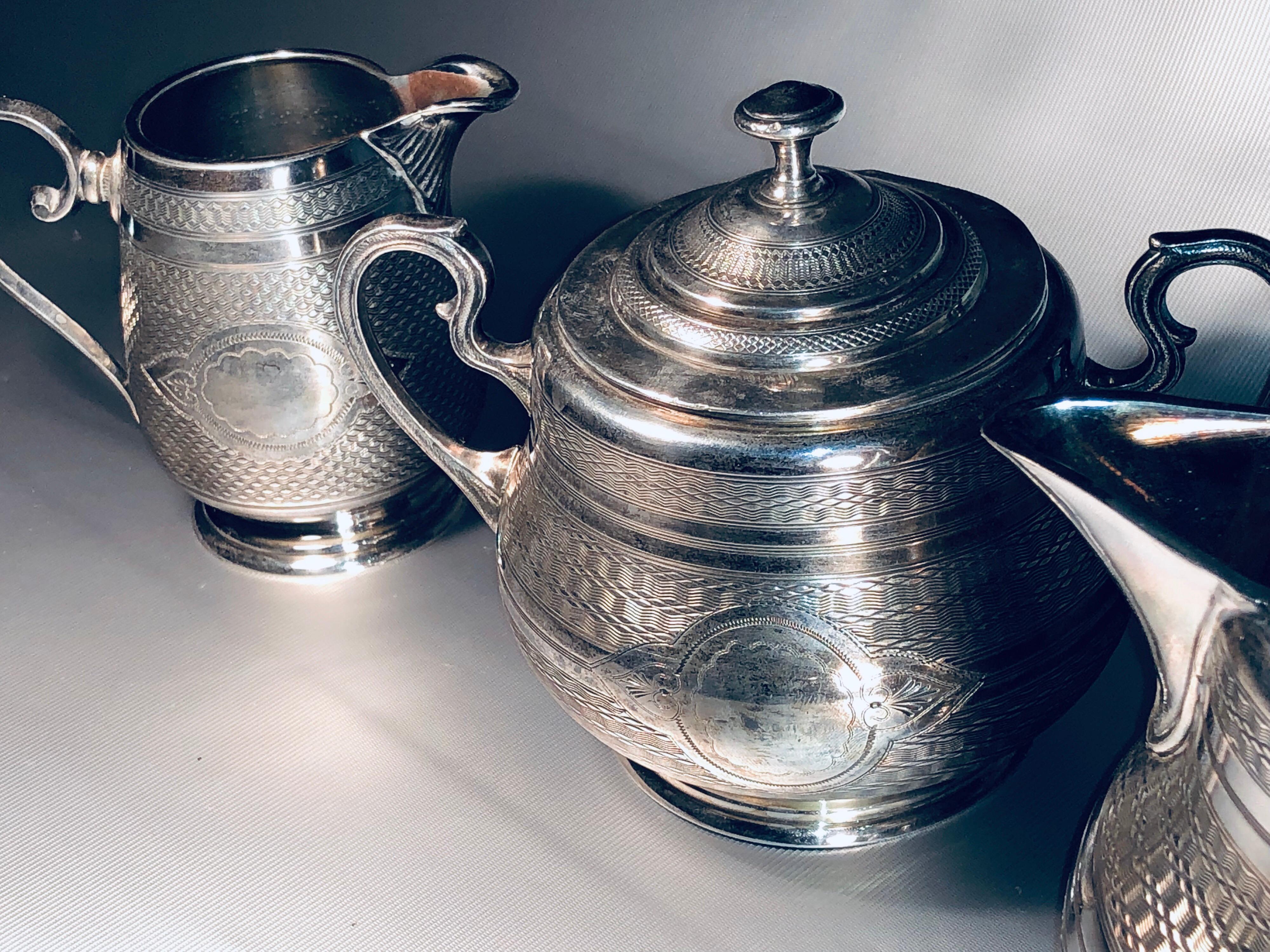 Early 20th Century WMF Sterling Silver Art Nouveau Tea Set, circa 1905