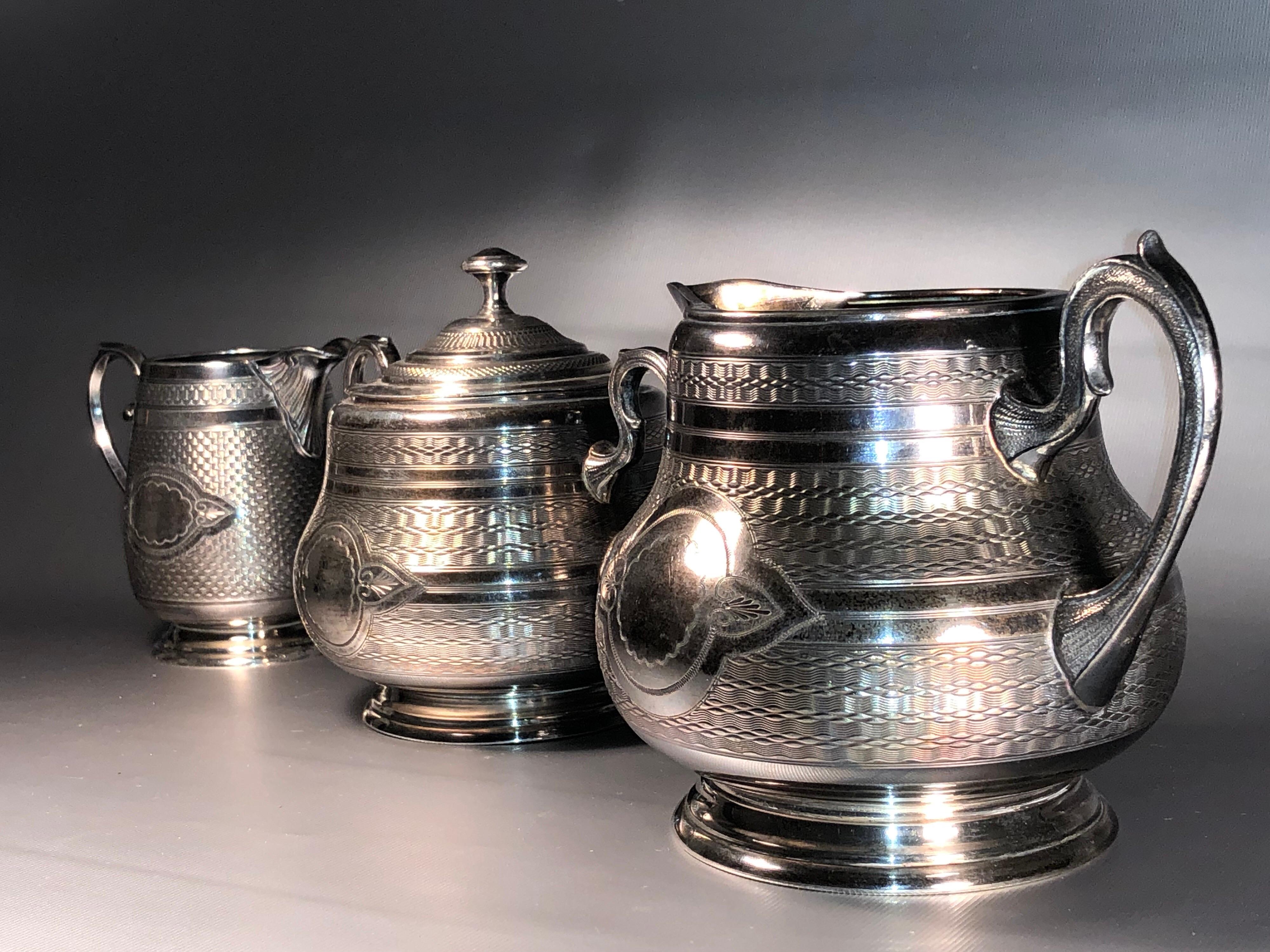 WMF Sterling Silver Art Nouveau Tea Set, circa 1905 2