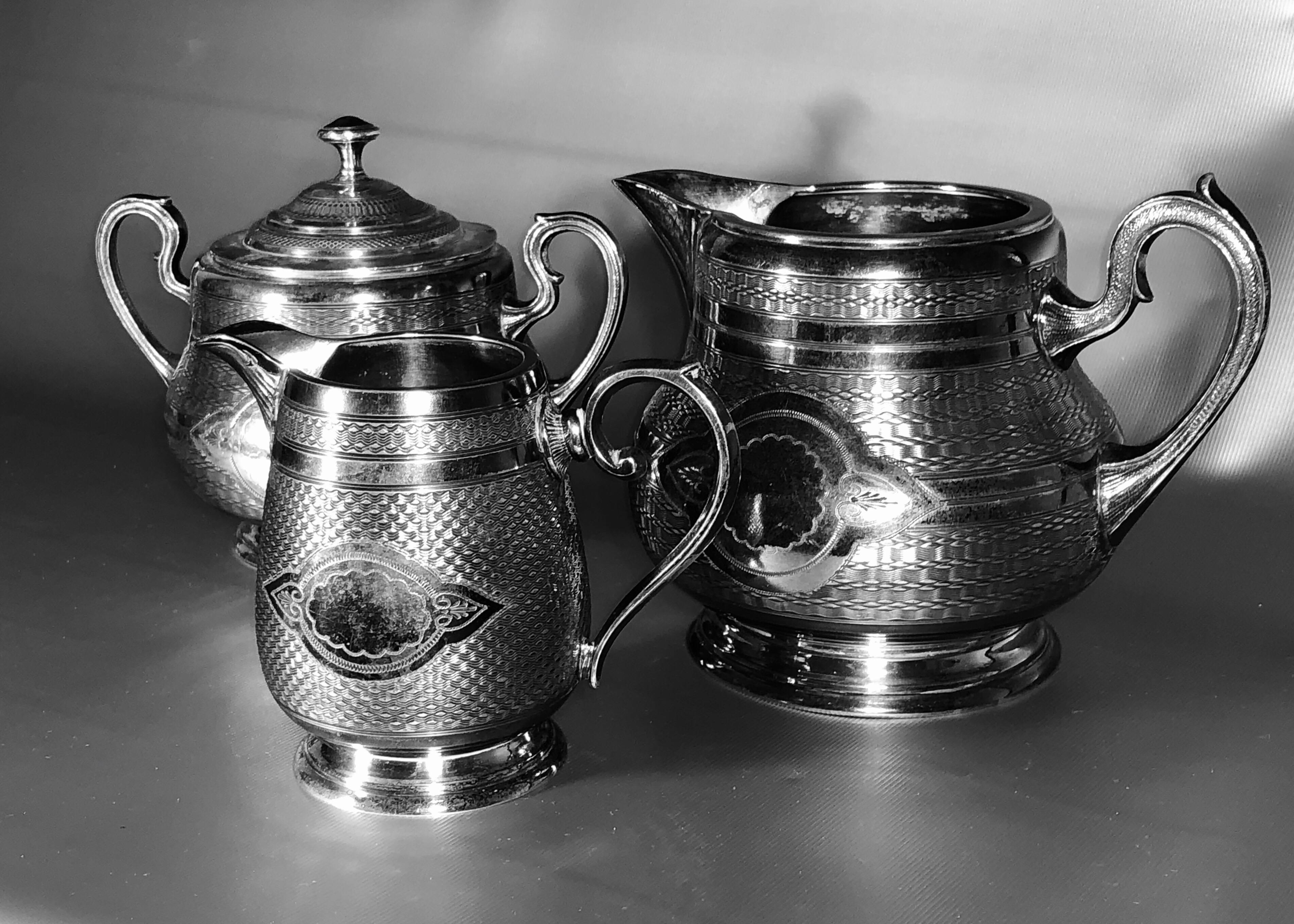 WMF Sterling Silver Art Nouveau Tea Set, circa 1905 3