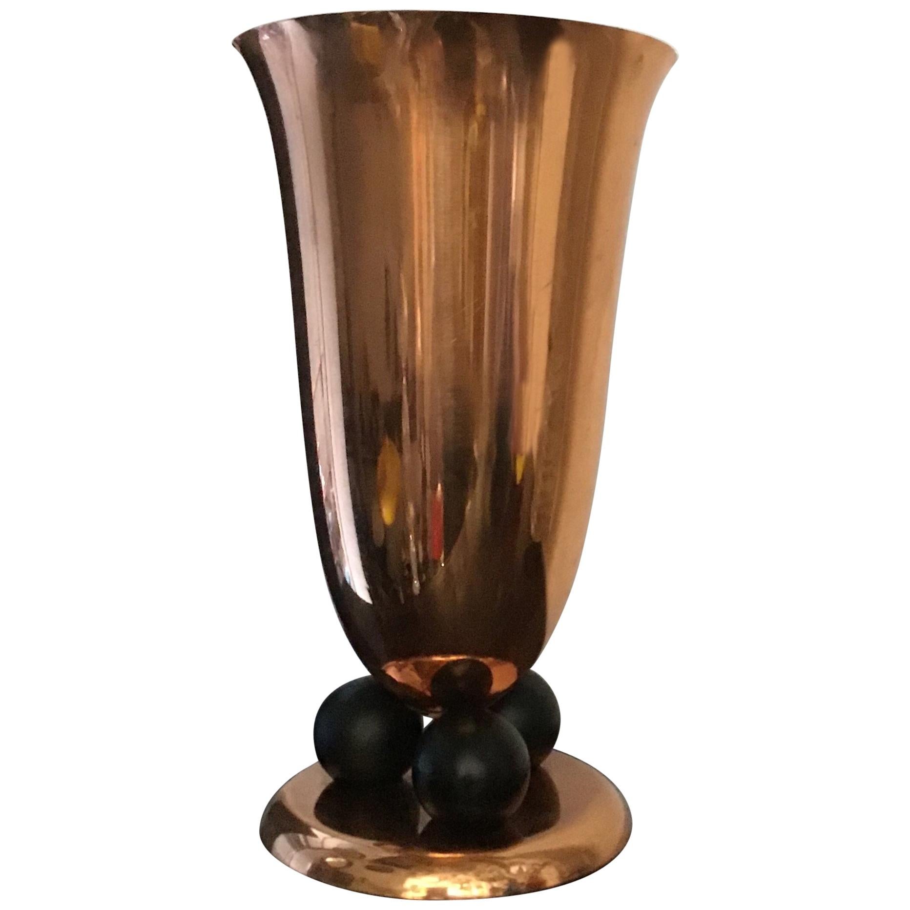 WMF-Tischlampe, beleuchtet, Kupfer und signiertes Messing, Deutschland, 1930 im Angebot