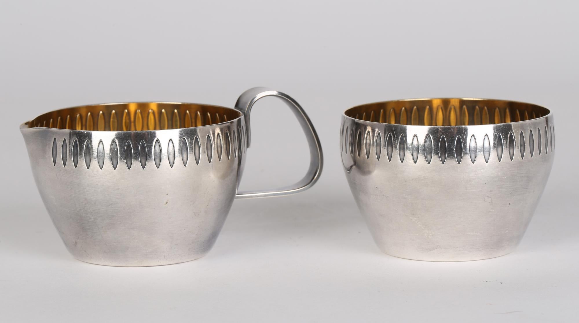 WMF 'Würtemburgische Metallwaren Fabrik' Art Deco Silver Plated Sugar Bowl & Jug For Sale 1