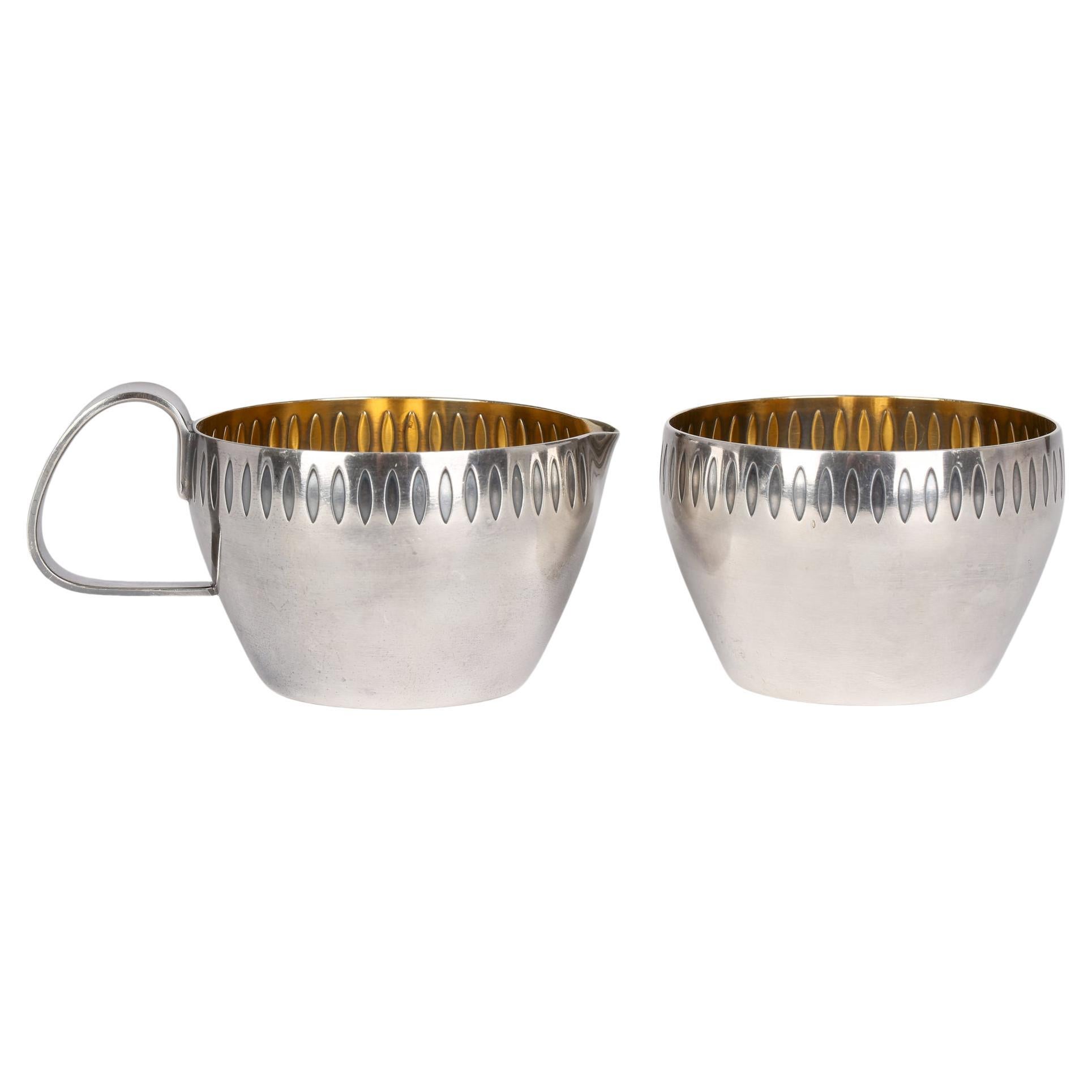 WMF 'Würtemburgische Metallwaren Fabrik' Art Deco Silver Plated Sugar Bowl & Jug